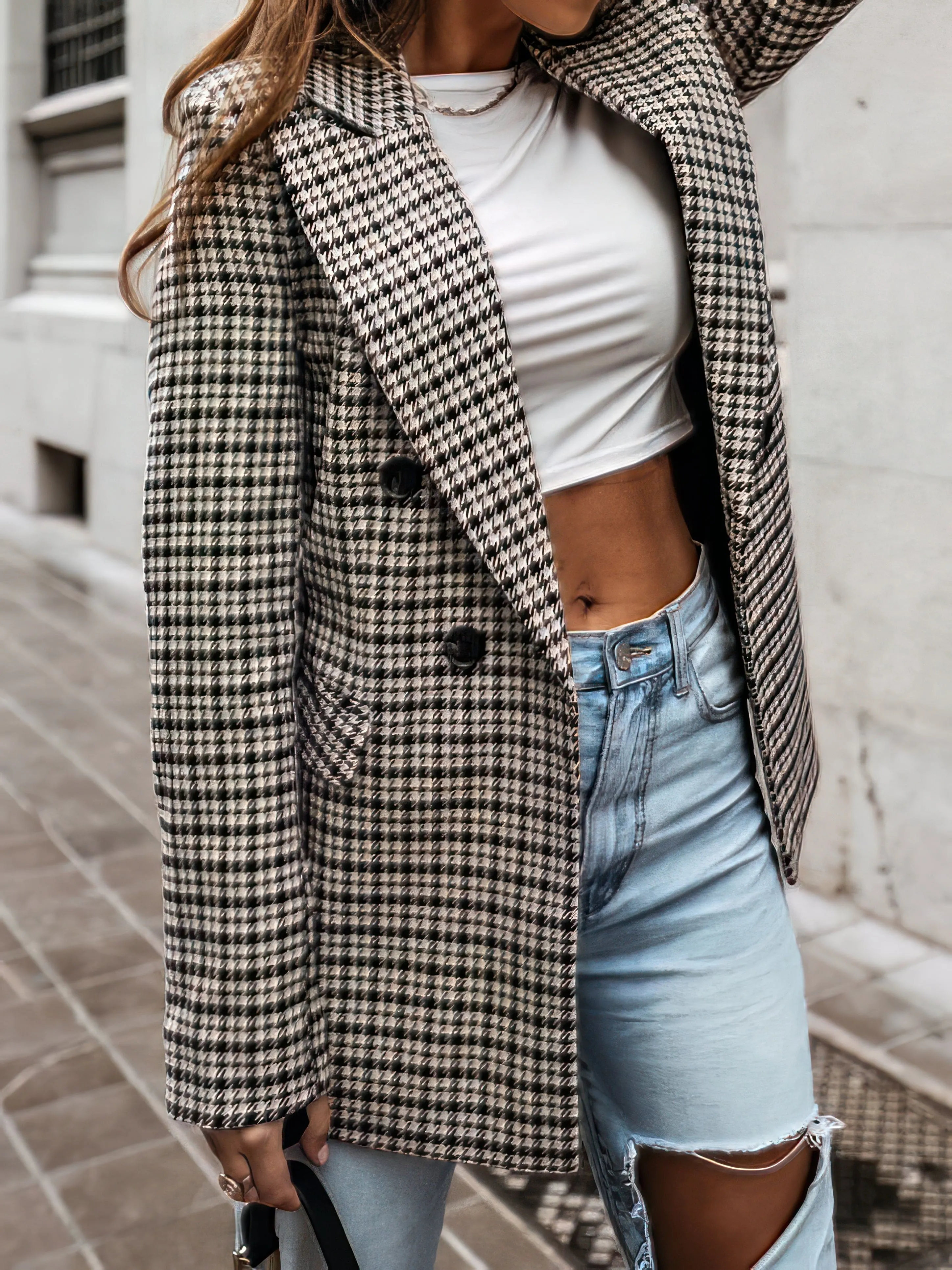 Brown and Black Plaid Blazer
