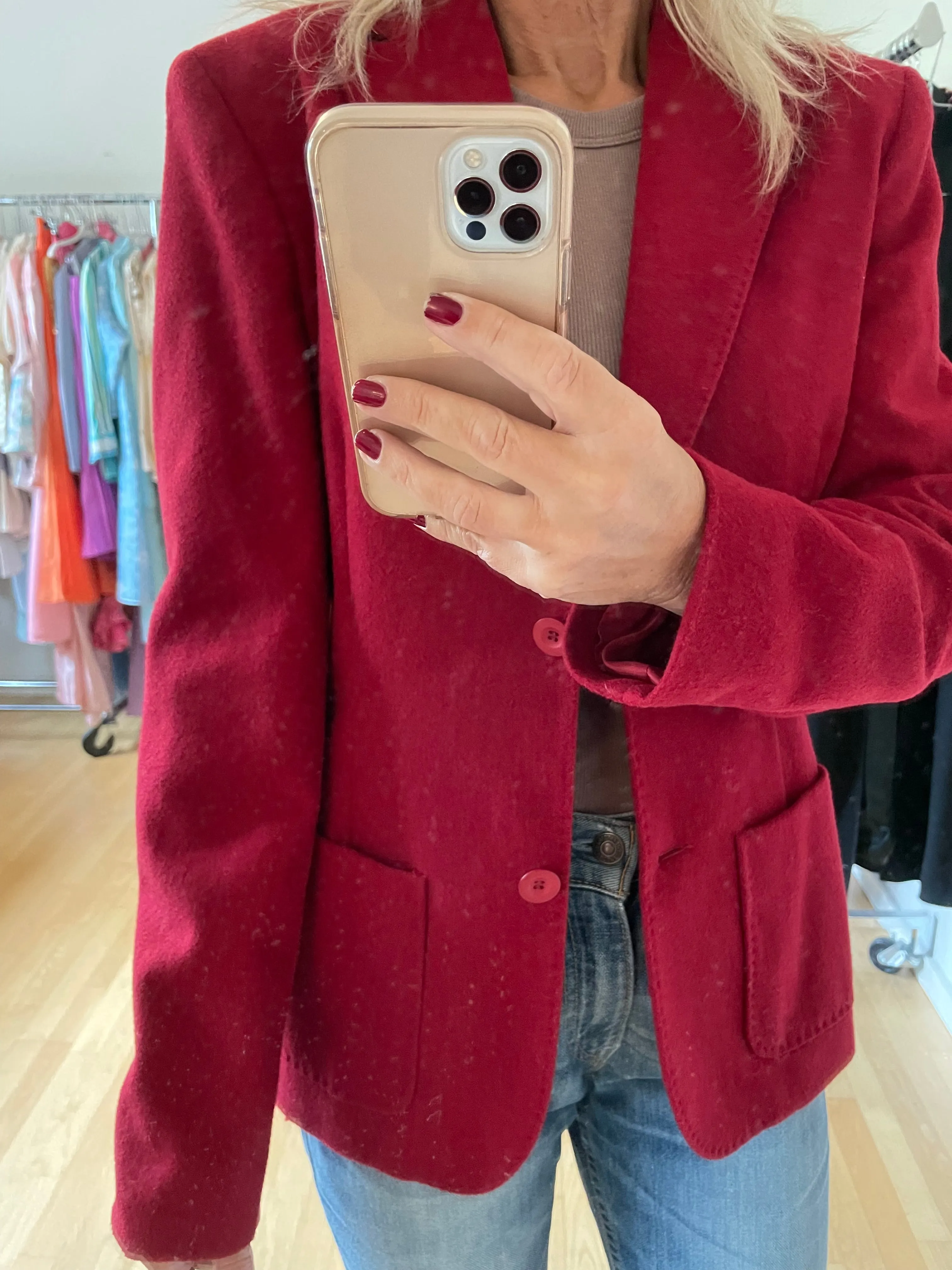 Burgundy Wool Blazer