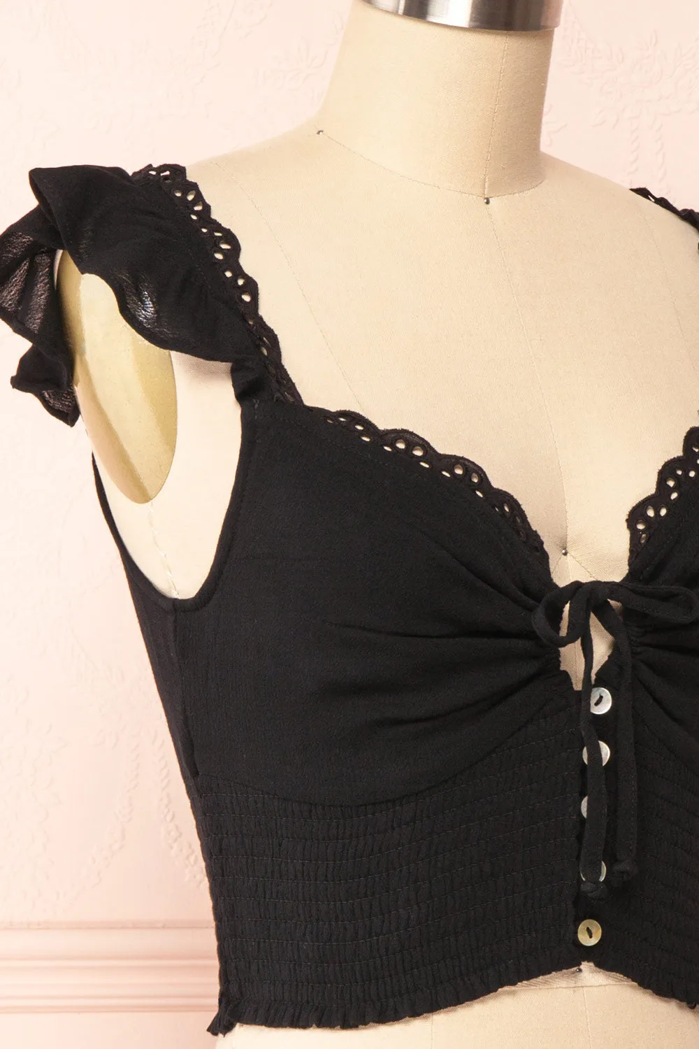 Candik Black | Cropped Tank Top