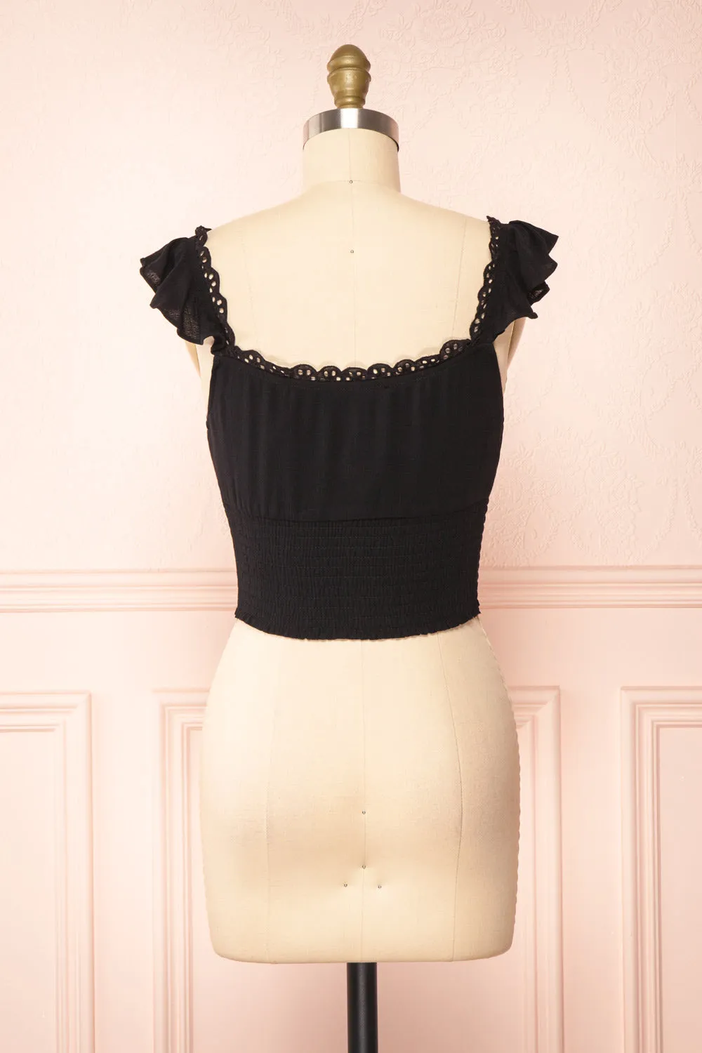 Candik Black | Cropped Tank Top