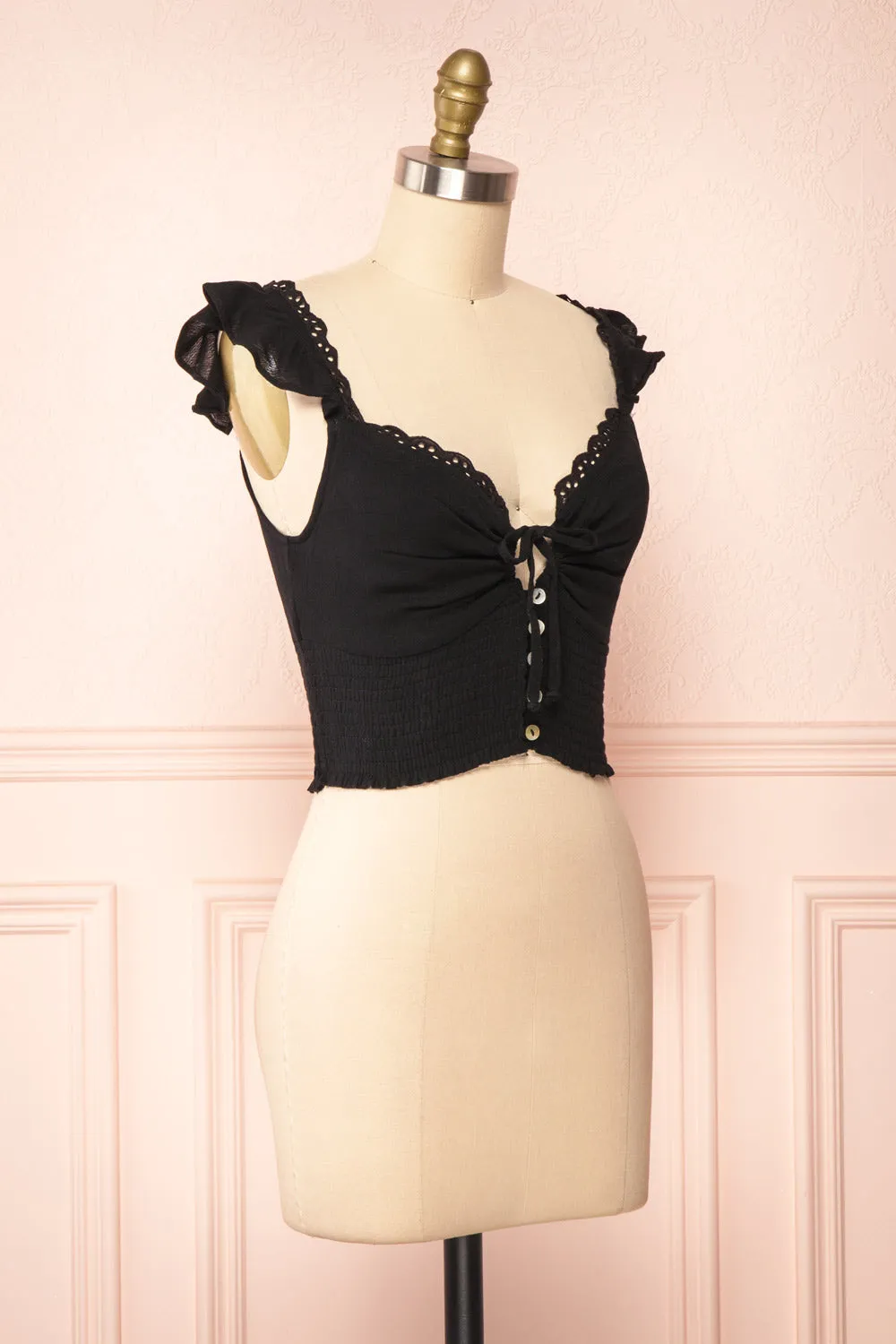 Candik Black | Cropped Tank Top