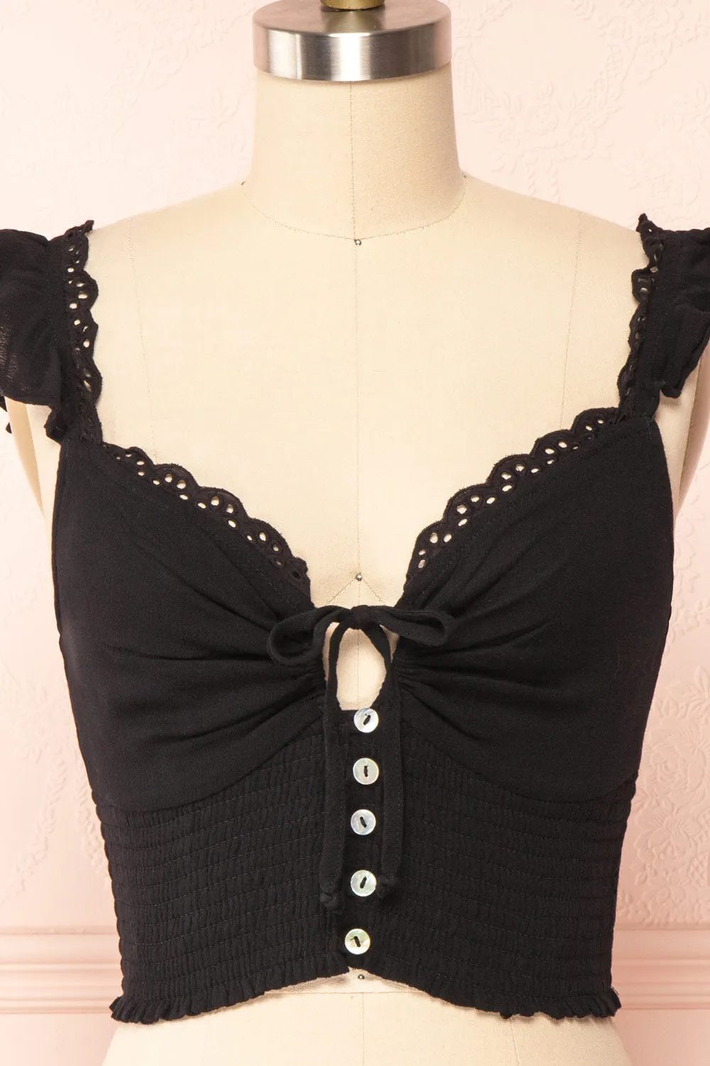 Candik Black | Cropped Tank Top