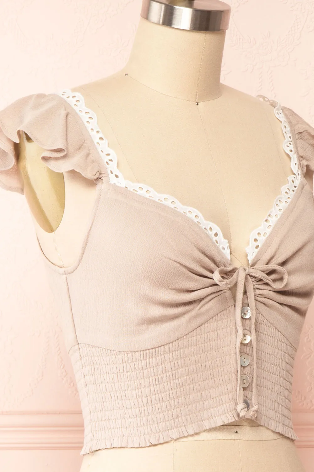 Candik Taupe | Cropped Tank Top