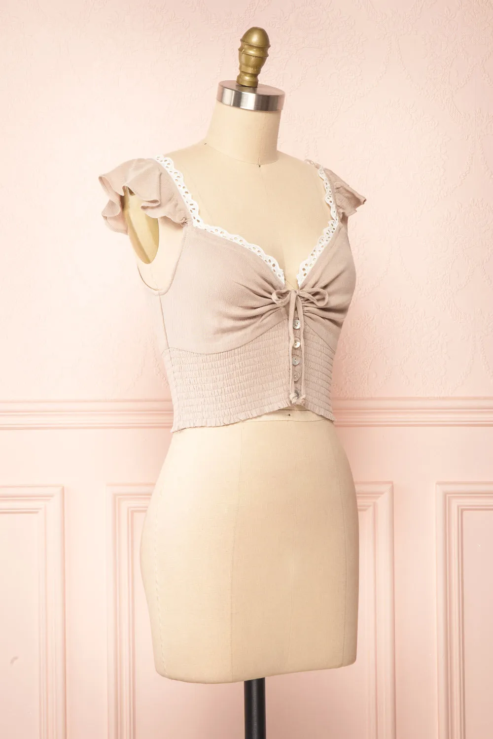 Candik Taupe | Cropped Tank Top