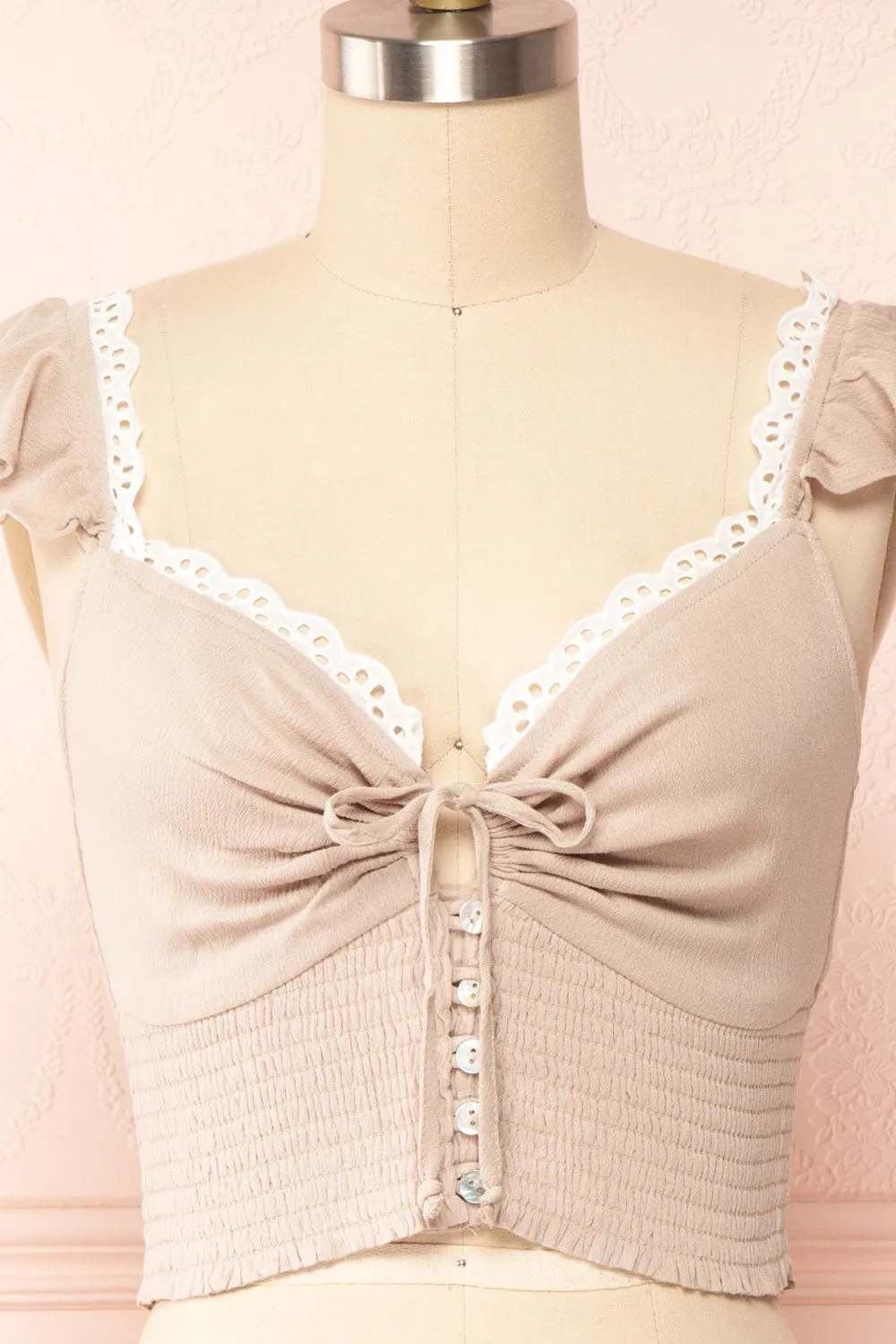Candik Taupe | Cropped Tank Top