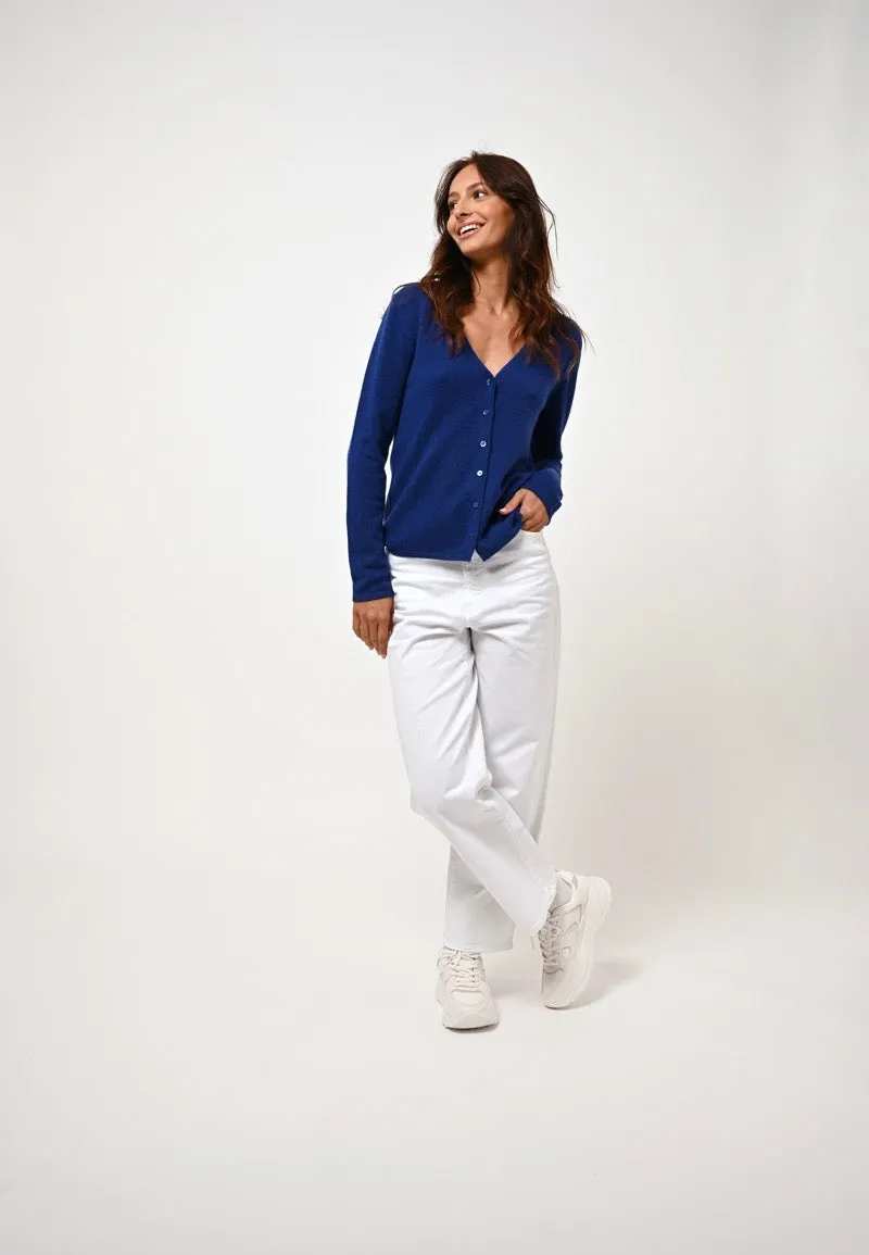 Cardigan Col V Chalais - Outremer - 100% Cachemire 2 Fils - Femme