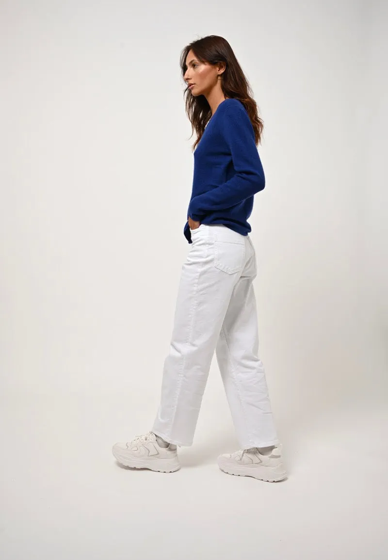 Cardigan Col V Chalais - Outremer - 100% Cachemire 2 Fils - Femme