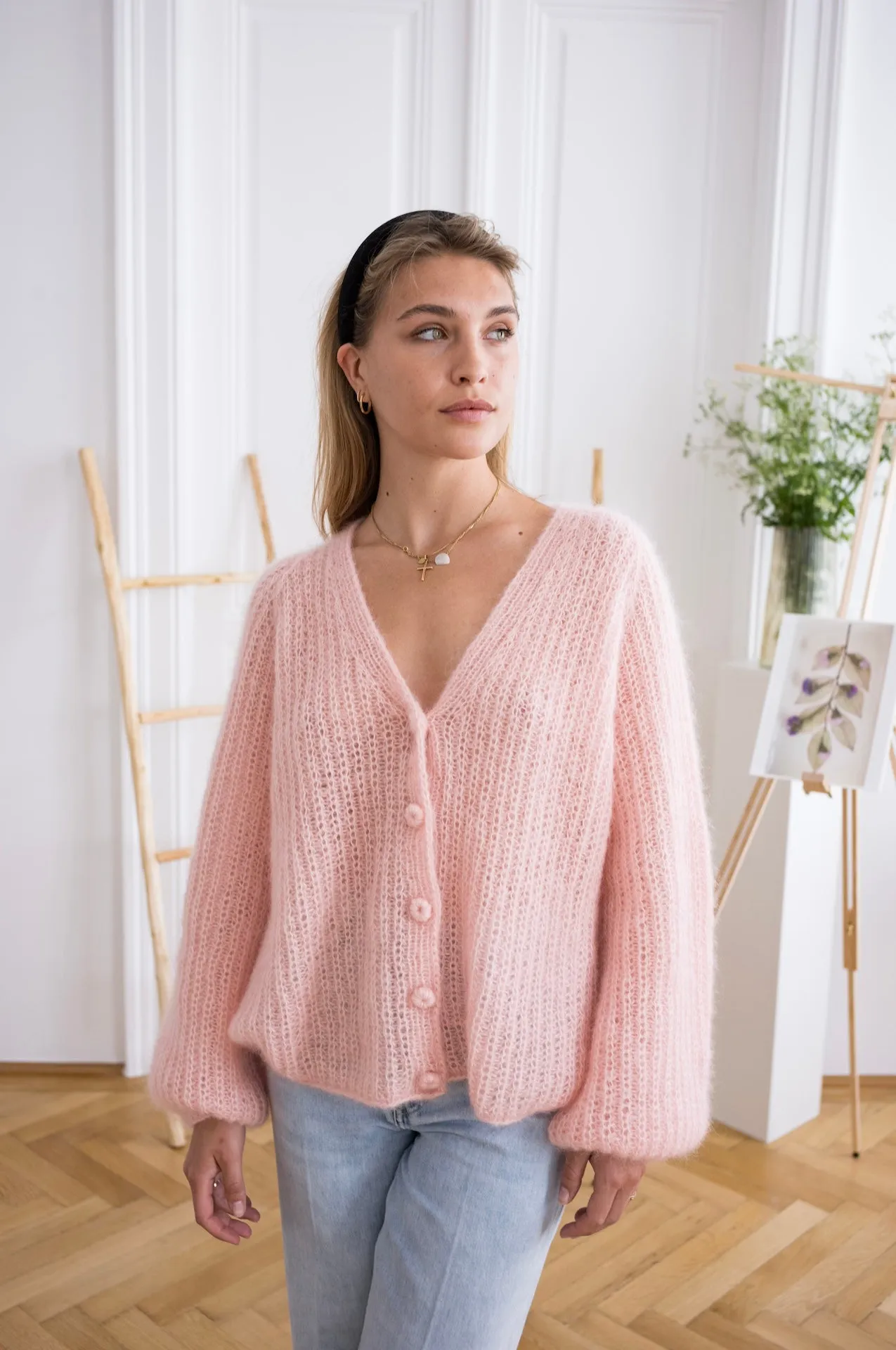 Cardigan Mia Long - Light Pink