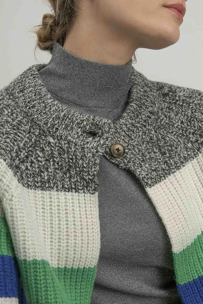 Cardigan Shirley - Parrot Green Stripe