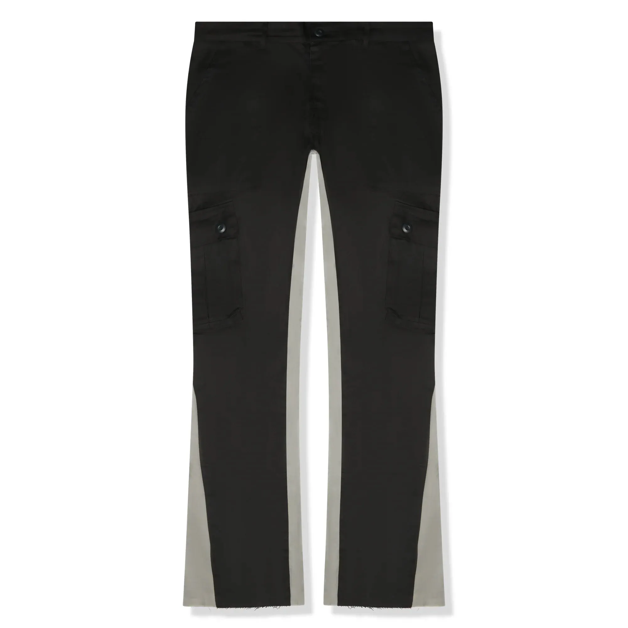 CARGO FLARE TROUSERS - BLACK/GREY
