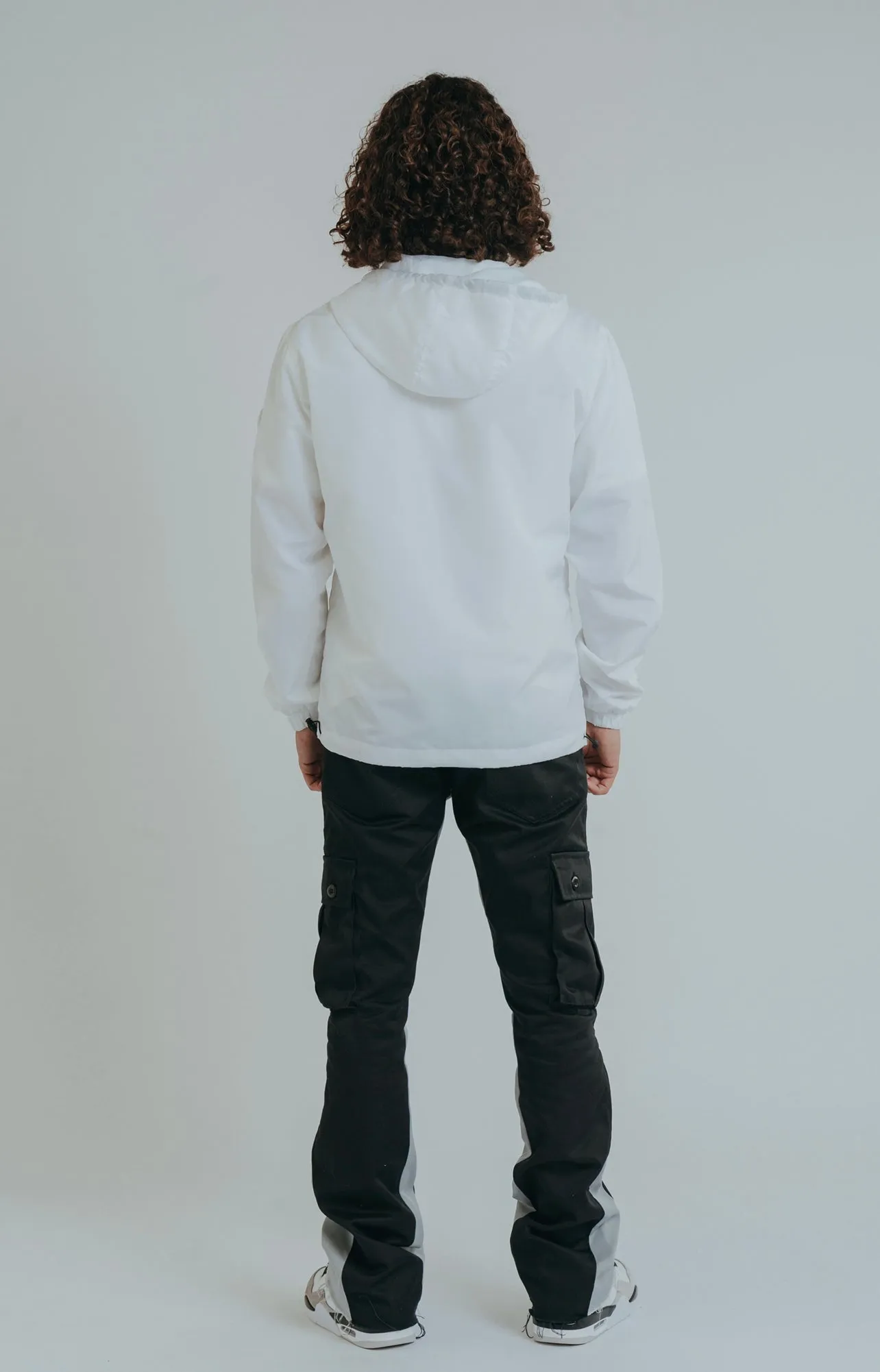CARGO FLARE TROUSERS - BLACK/GREY