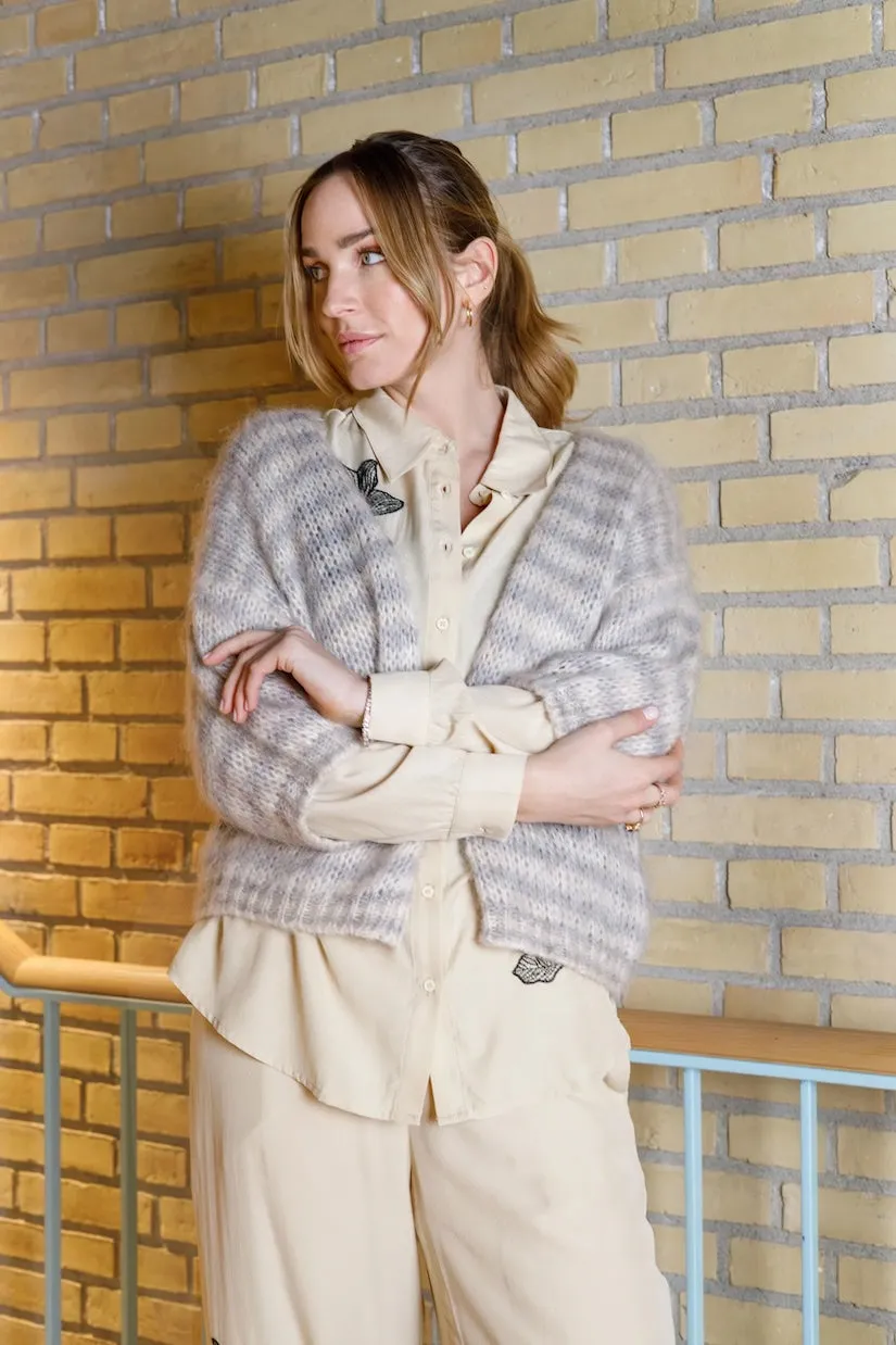 Casey Striped Cardigan Natural
