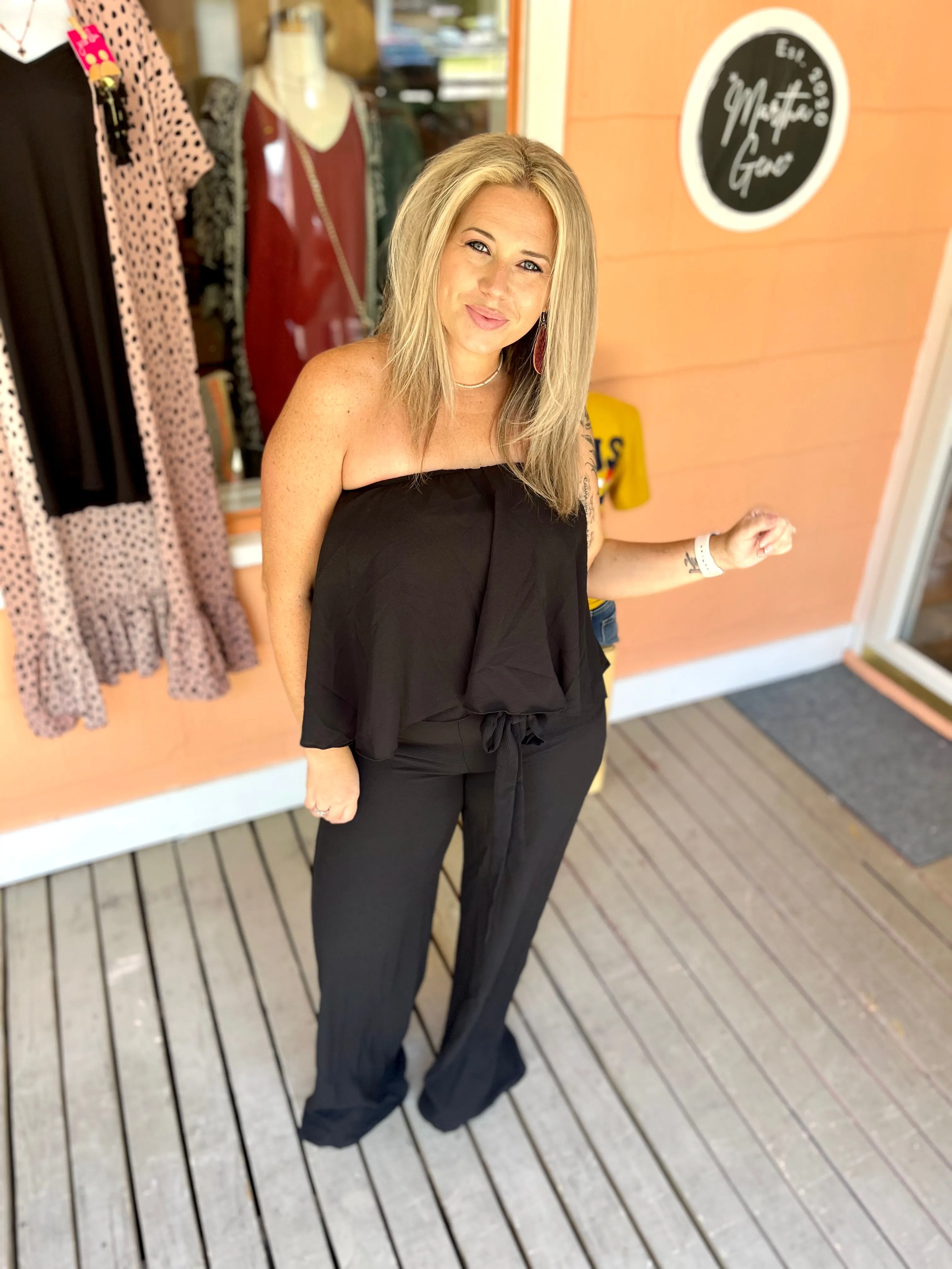 Catalina black sleeveless jumpsuit