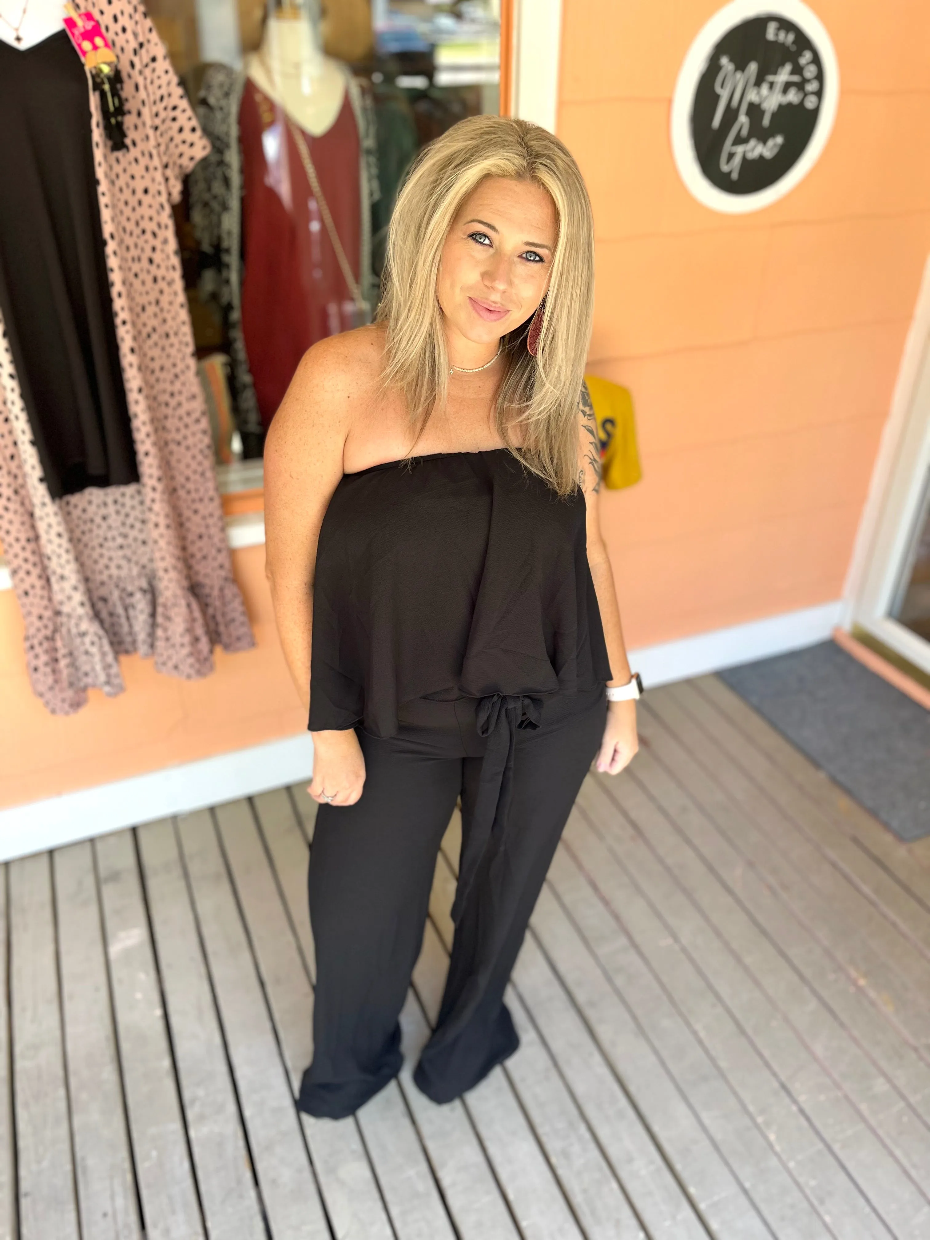 Catalina black sleeveless jumpsuit