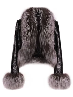 CHELSEA Fur Trim Leather Jacket