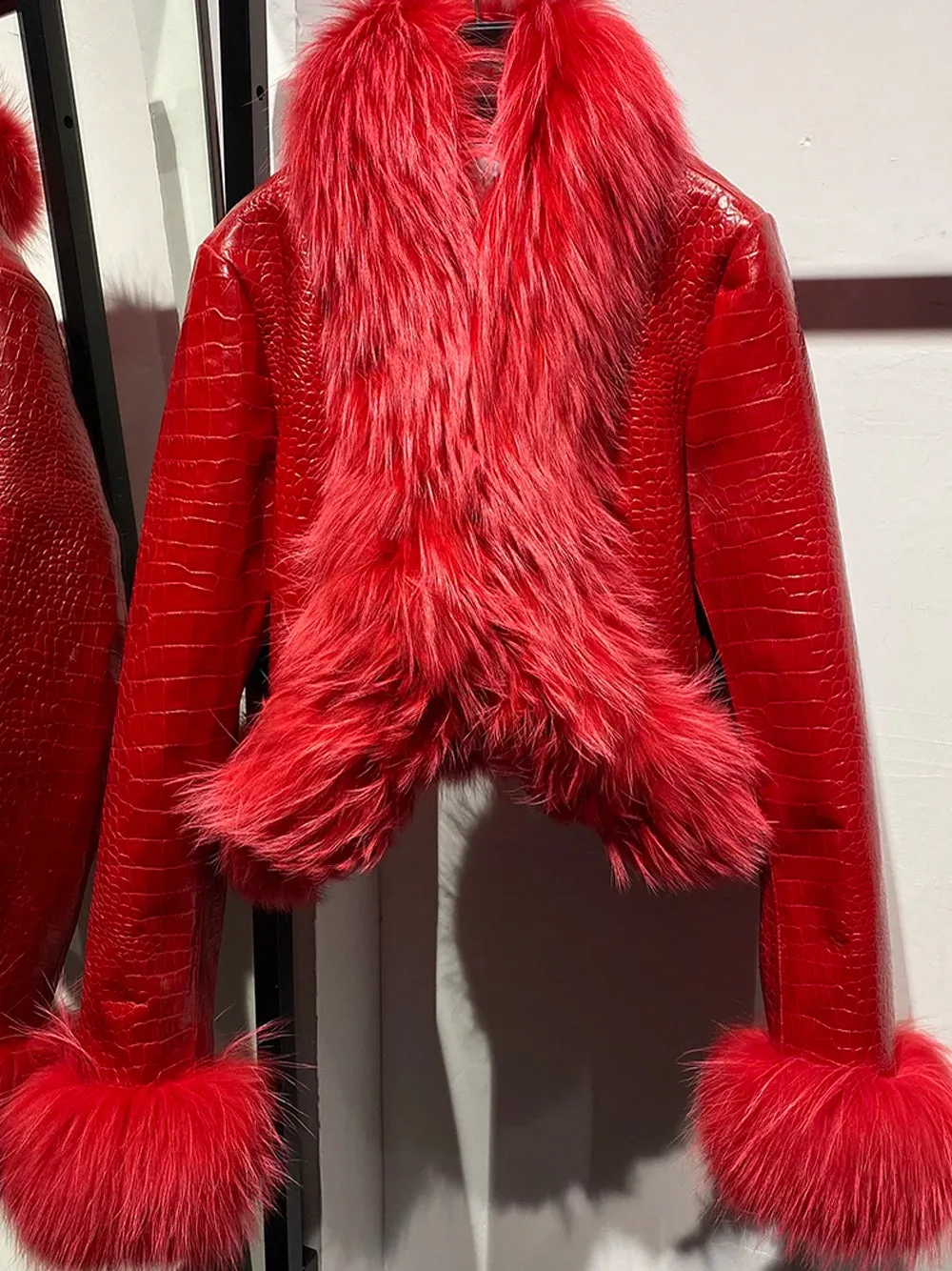 CHELSEA Fur Trim Leather Jacket