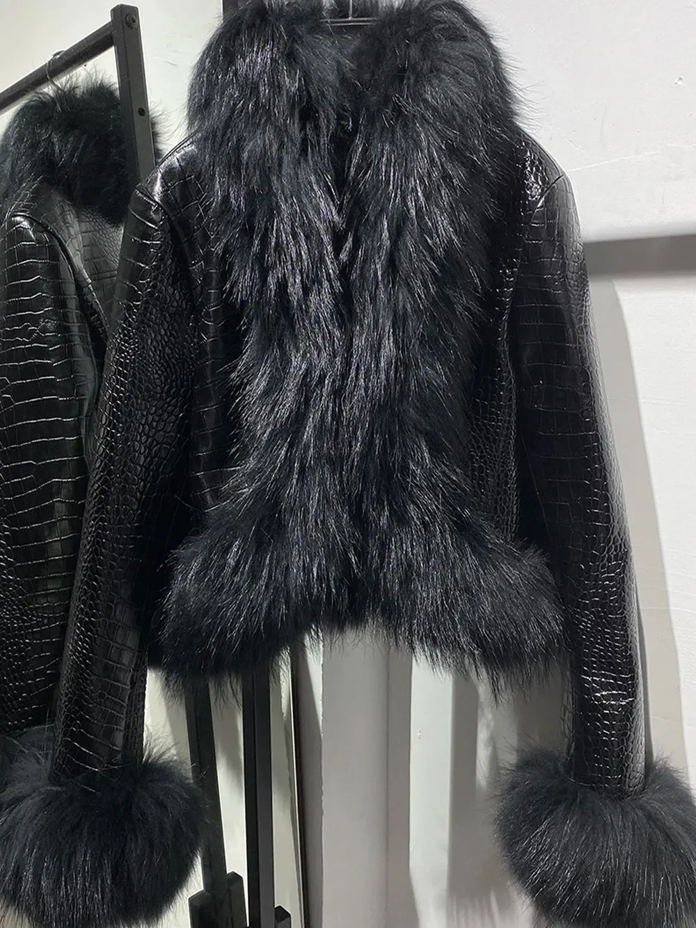 CHELSEA Fur Trim Leather Jacket