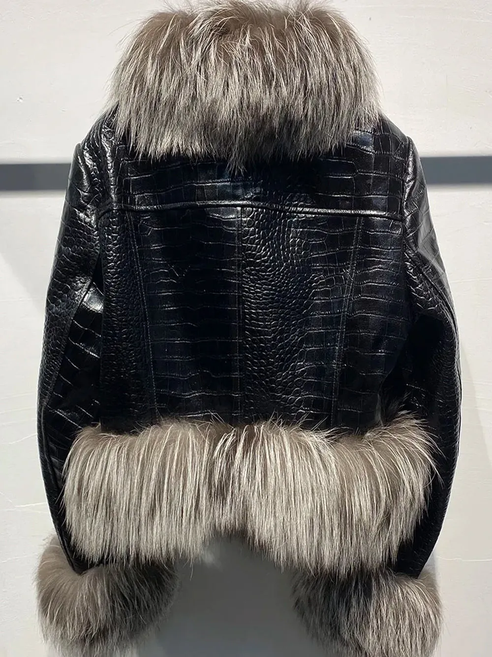 CHELSEA Fur Trim Leather Jacket
