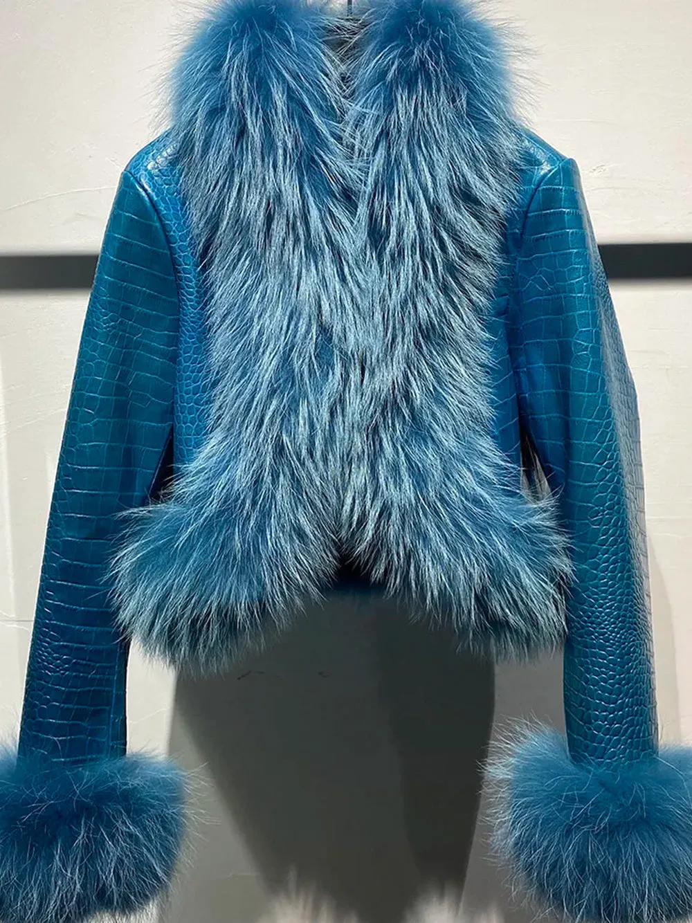 CHELSEA Fur Trim Leather Jacket