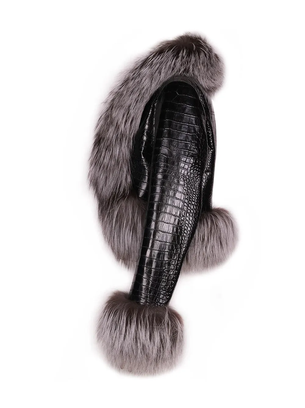 CHELSEA Fur Trim Leather Jacket