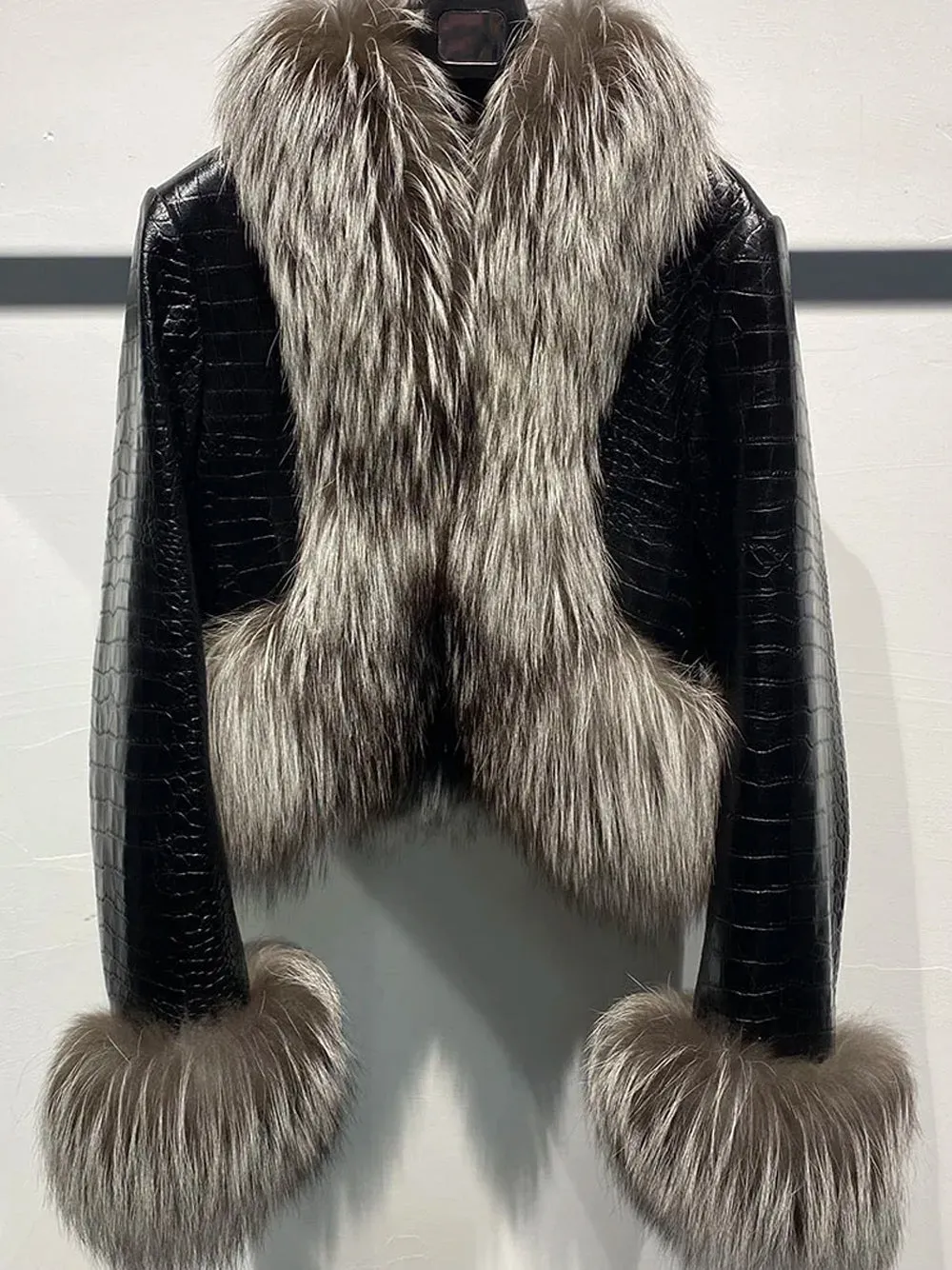 CHELSEA Fur Trim Leather Jacket