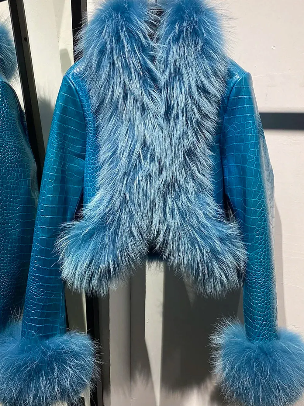 CHELSEA Fur Trim Leather Jacket