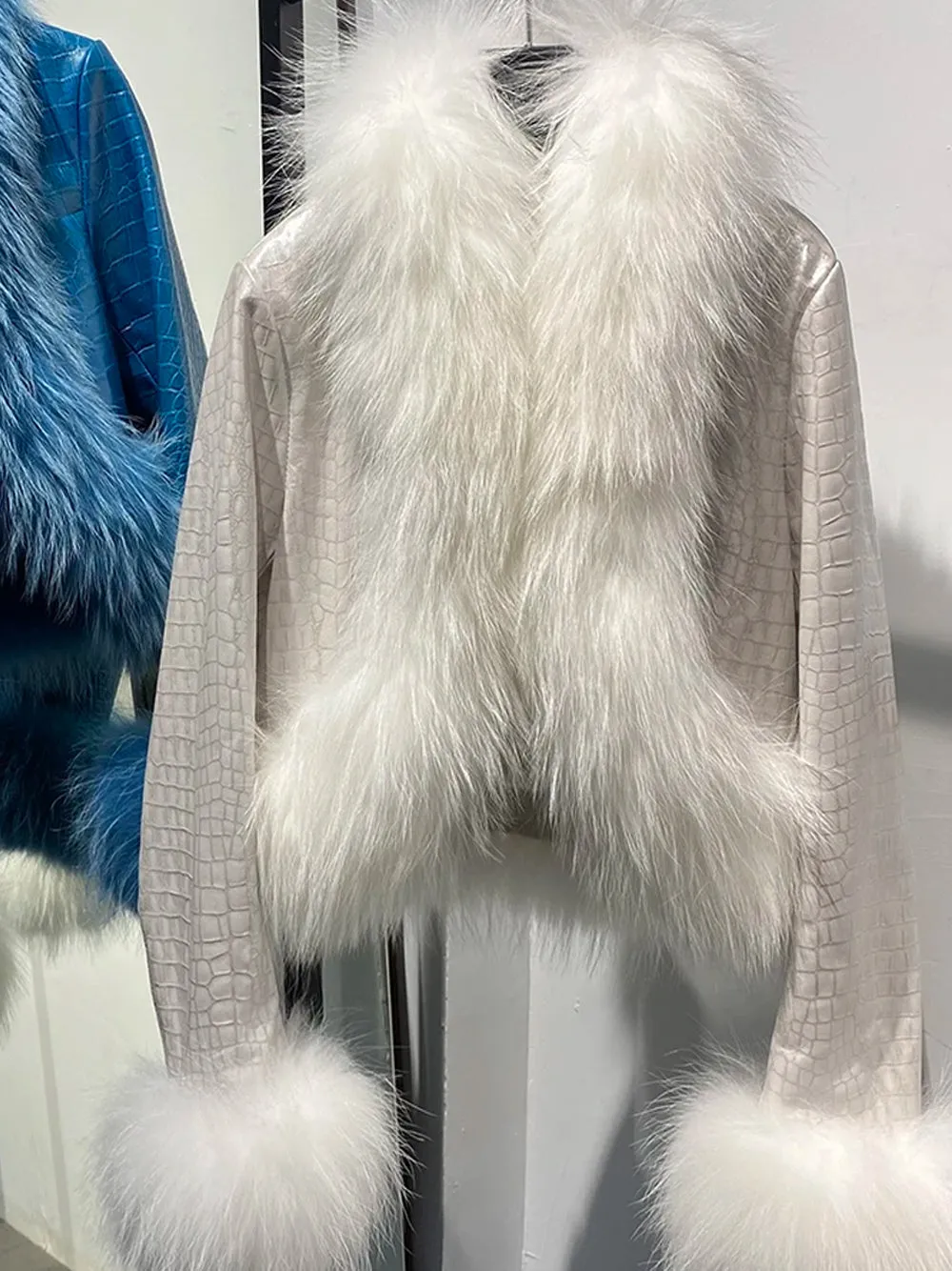 CHELSEA Fur Trim Leather Jacket
