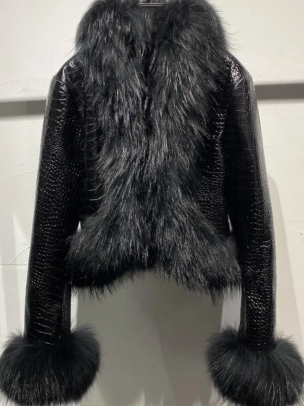 CHELSEA Fur Trim Leather Jacket
