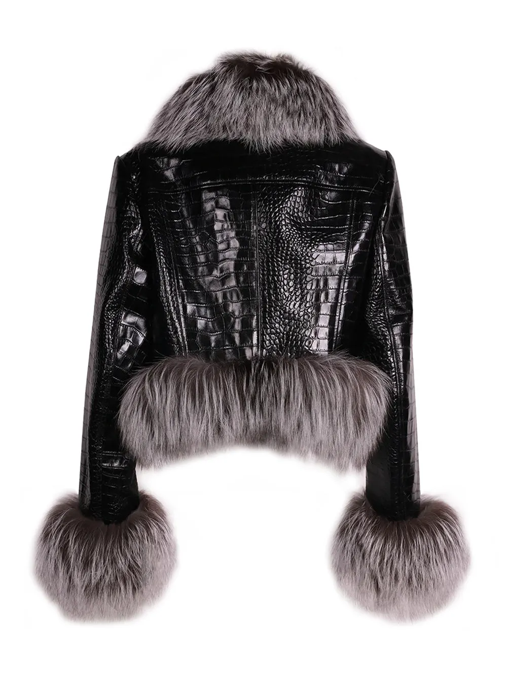 CHELSEA Fur Trim Leather Jacket