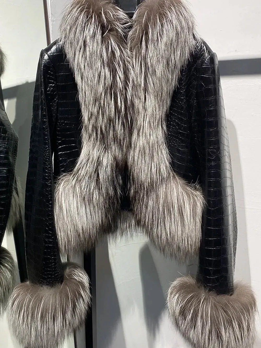 CHELSEA Fur Trim Leather Jacket