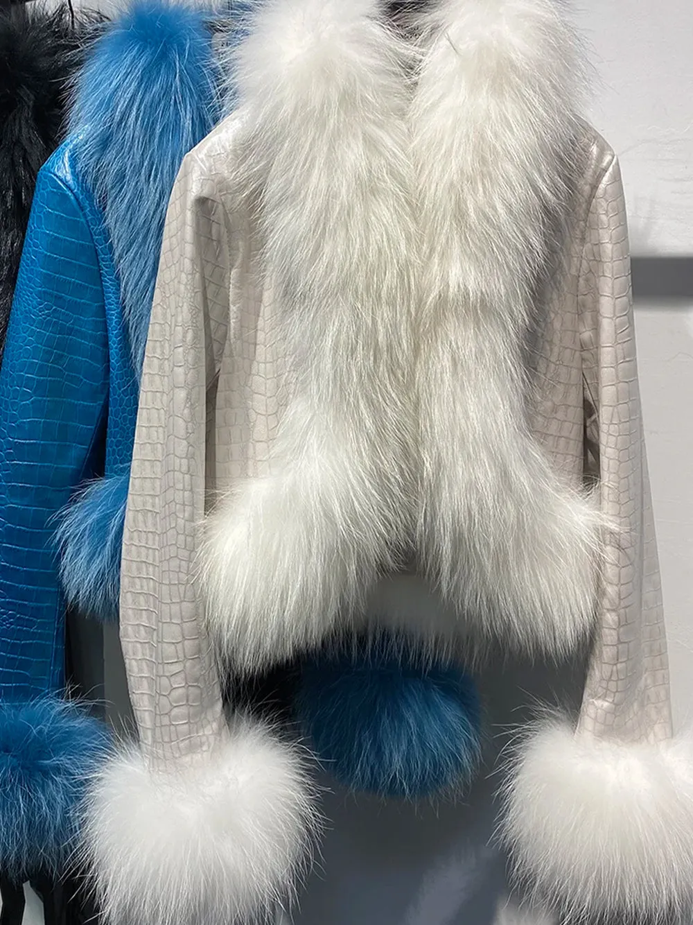 CHELSEA Fur Trim Leather Jacket