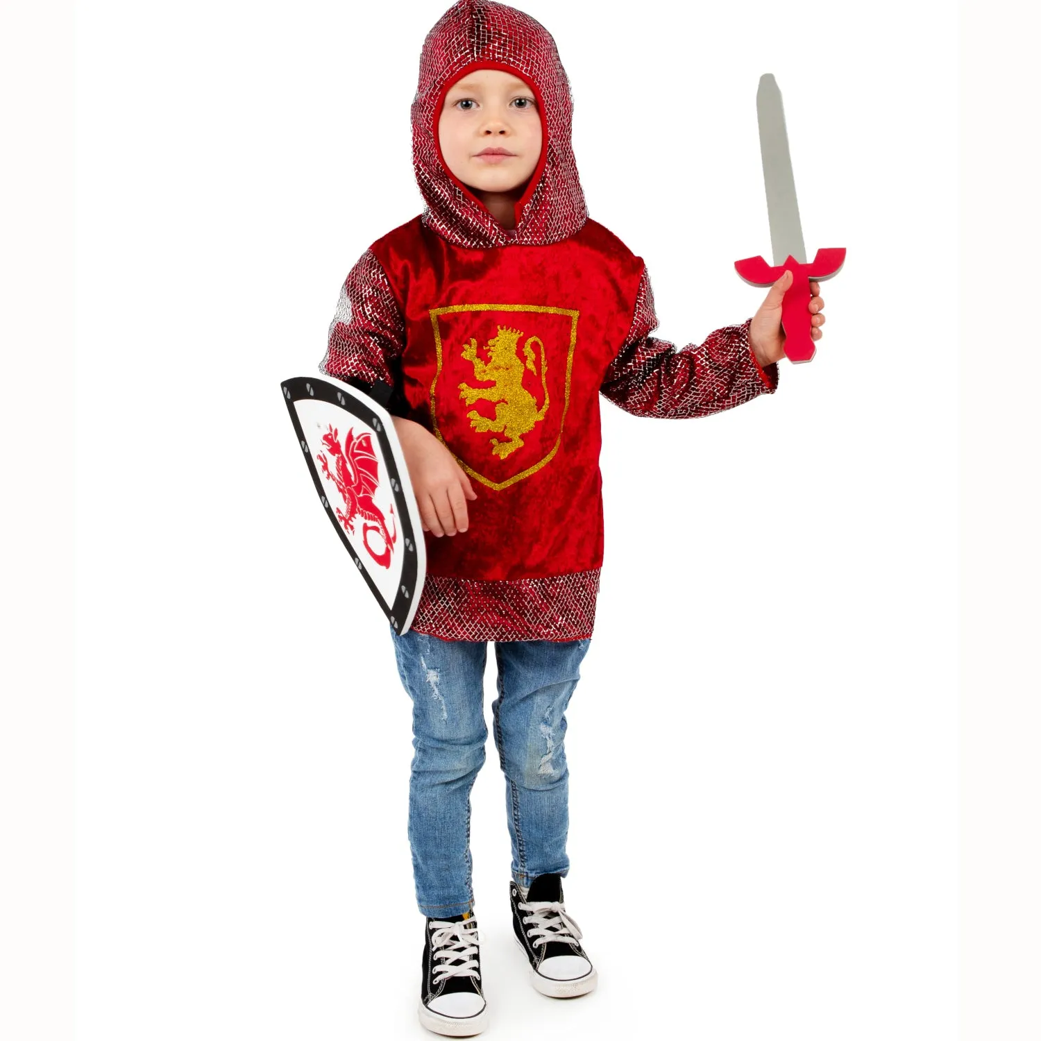 Children's Knight Costume with Sword and Shield