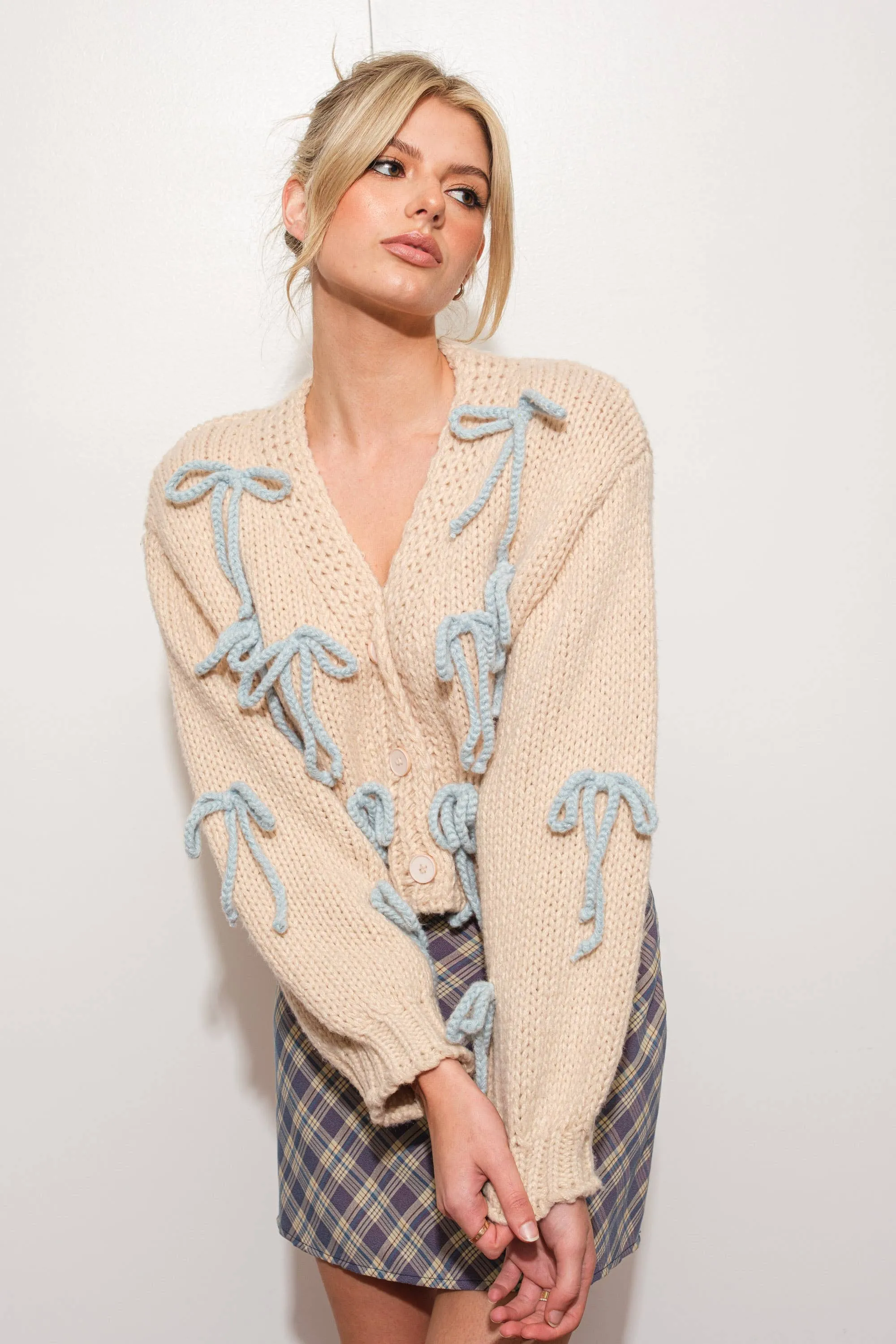 Chunky Bow Cardigan