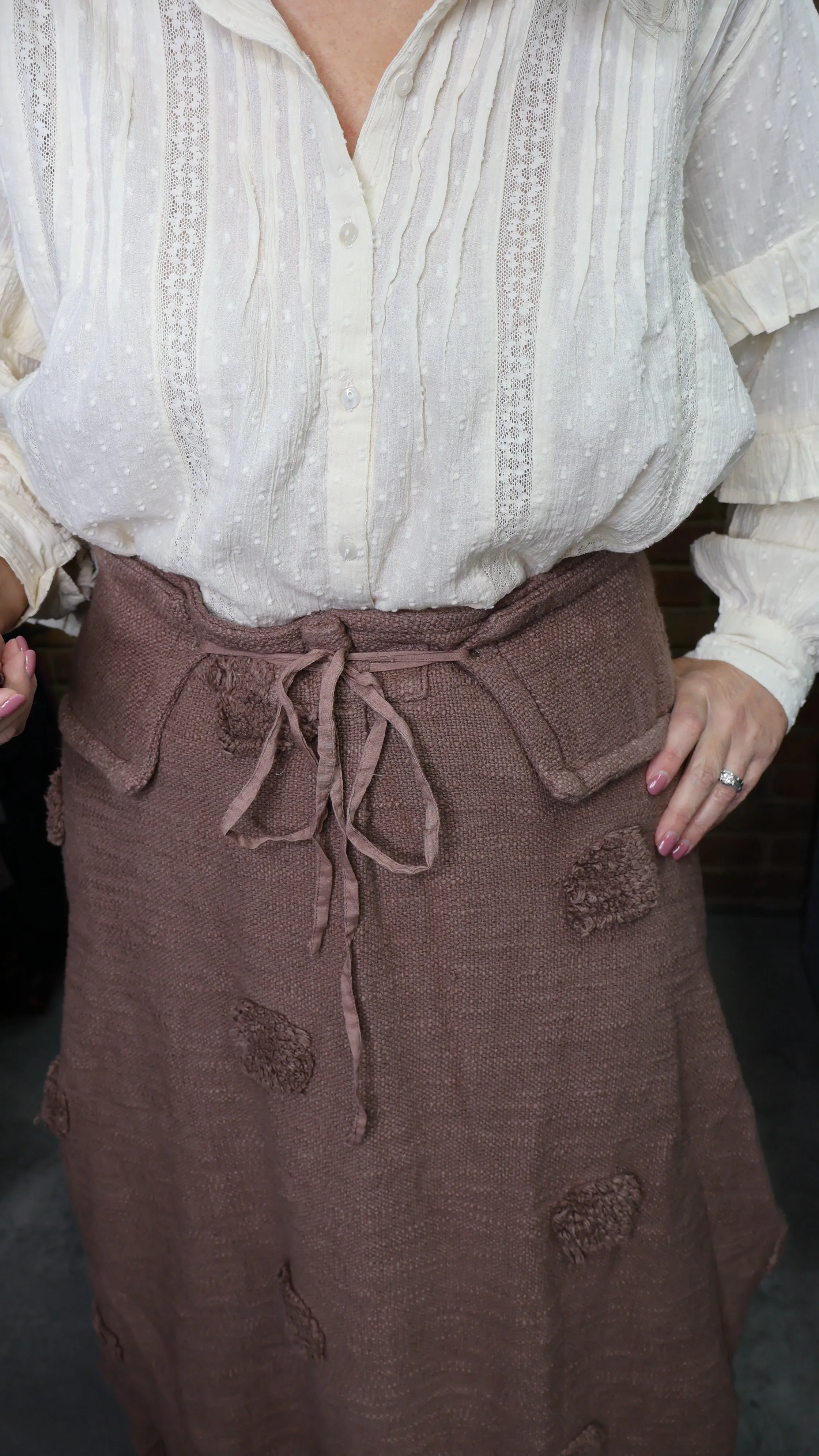 Cindy Textured Skirt Rust #007