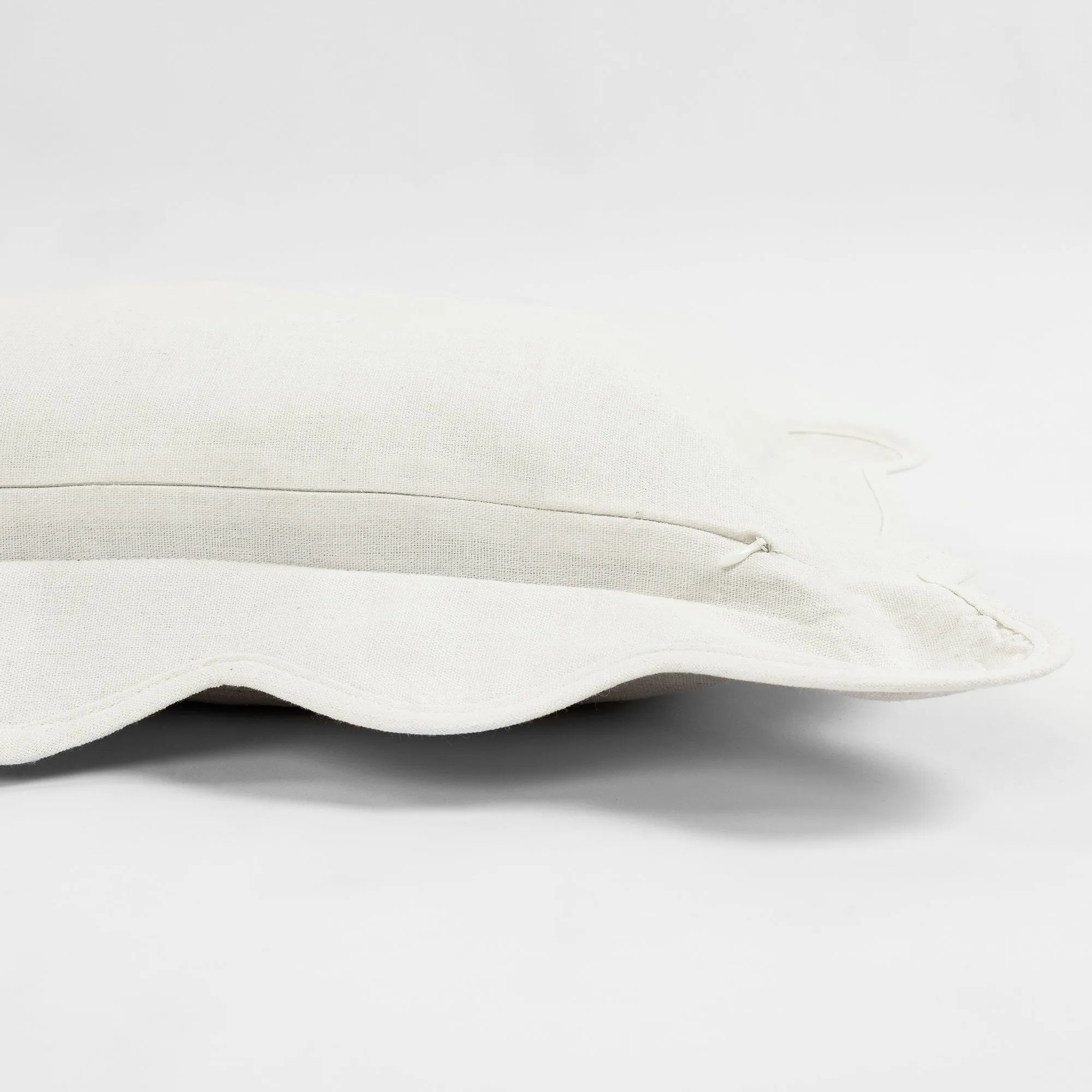 Coastal Chic Scalloped Edge Throw Pillow Cover