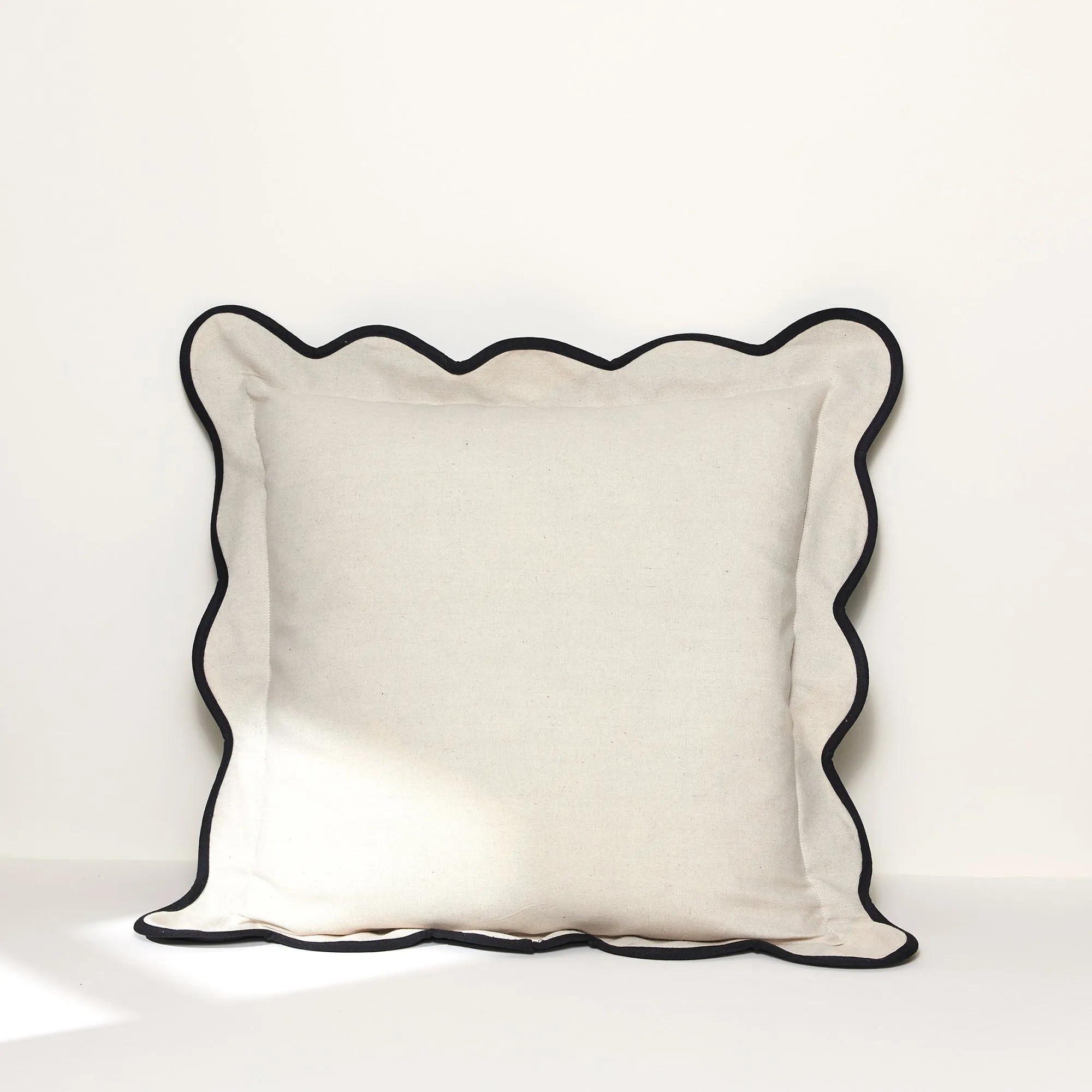 Coastal Chic Scalloped Edge Throw Pillow Cover