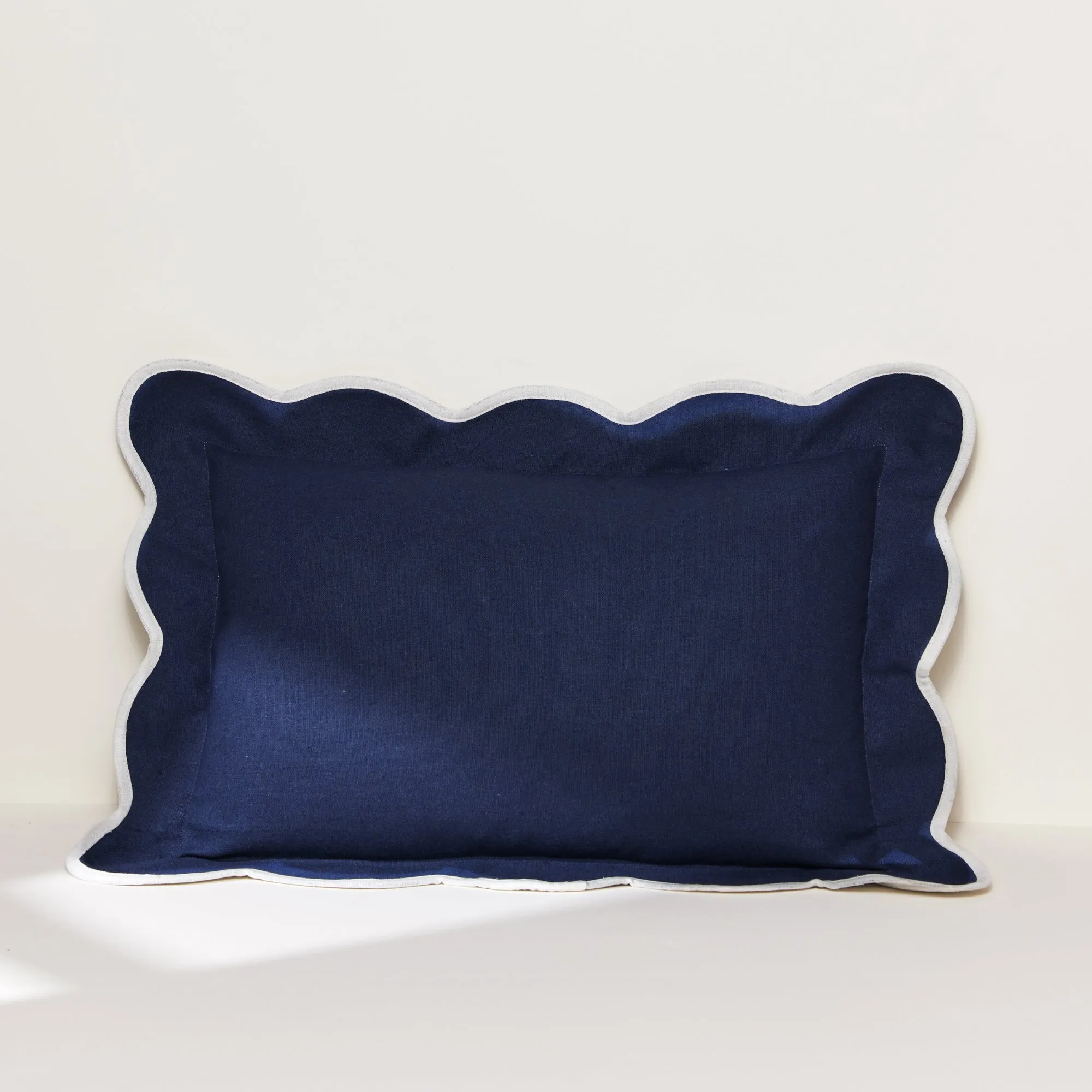 Coastal Chic Scalloped Edge Throw Pillow Cover