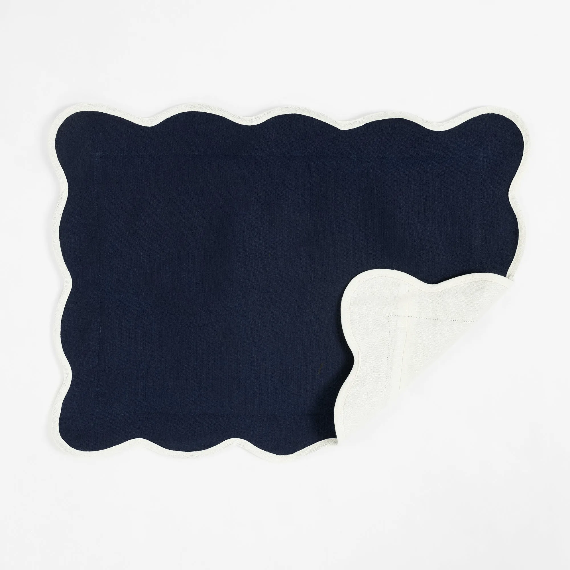 Coastal Chic Scalloped Edge Throw Pillow Cover