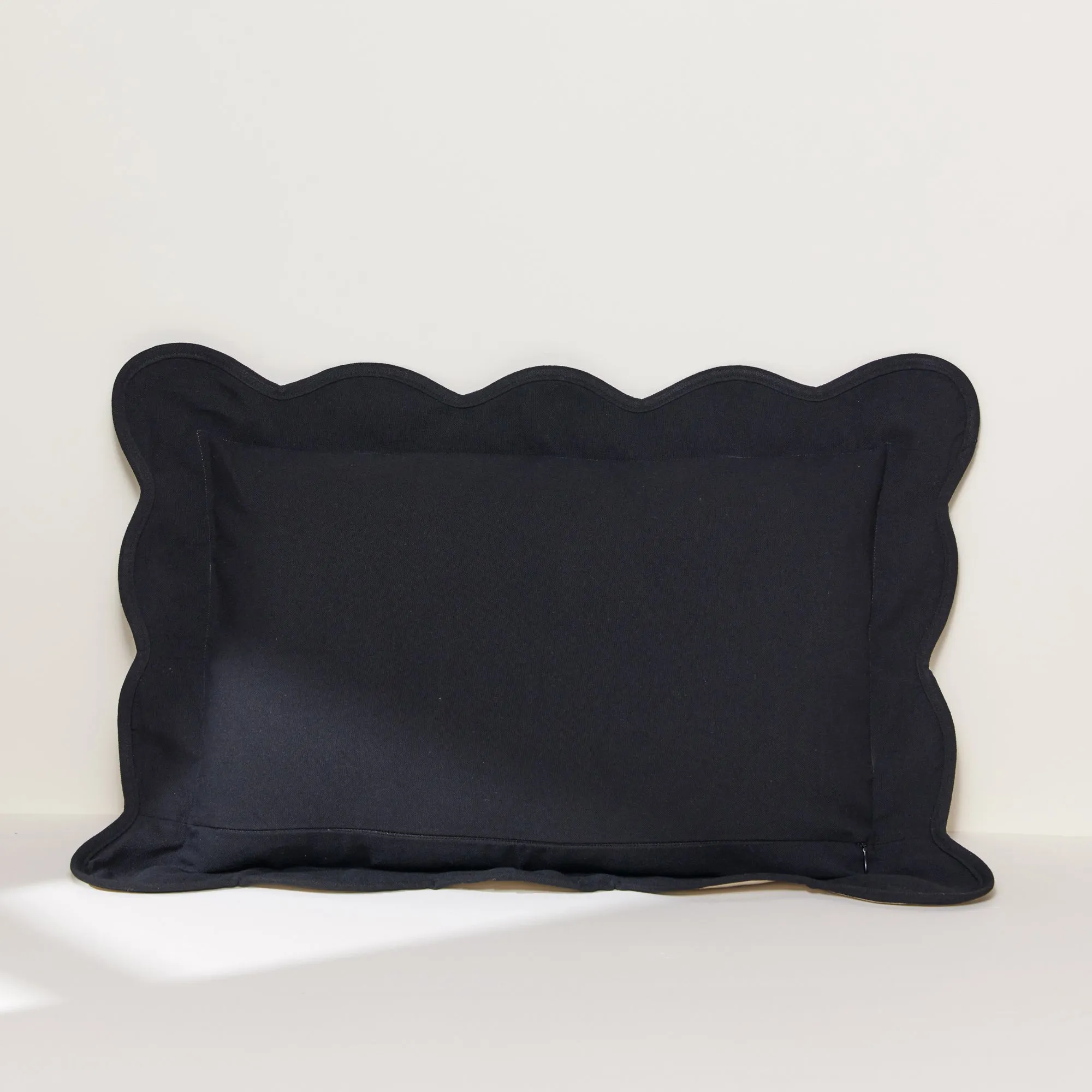 Coastal Chic Scalloped Edge Throw Pillow Cover