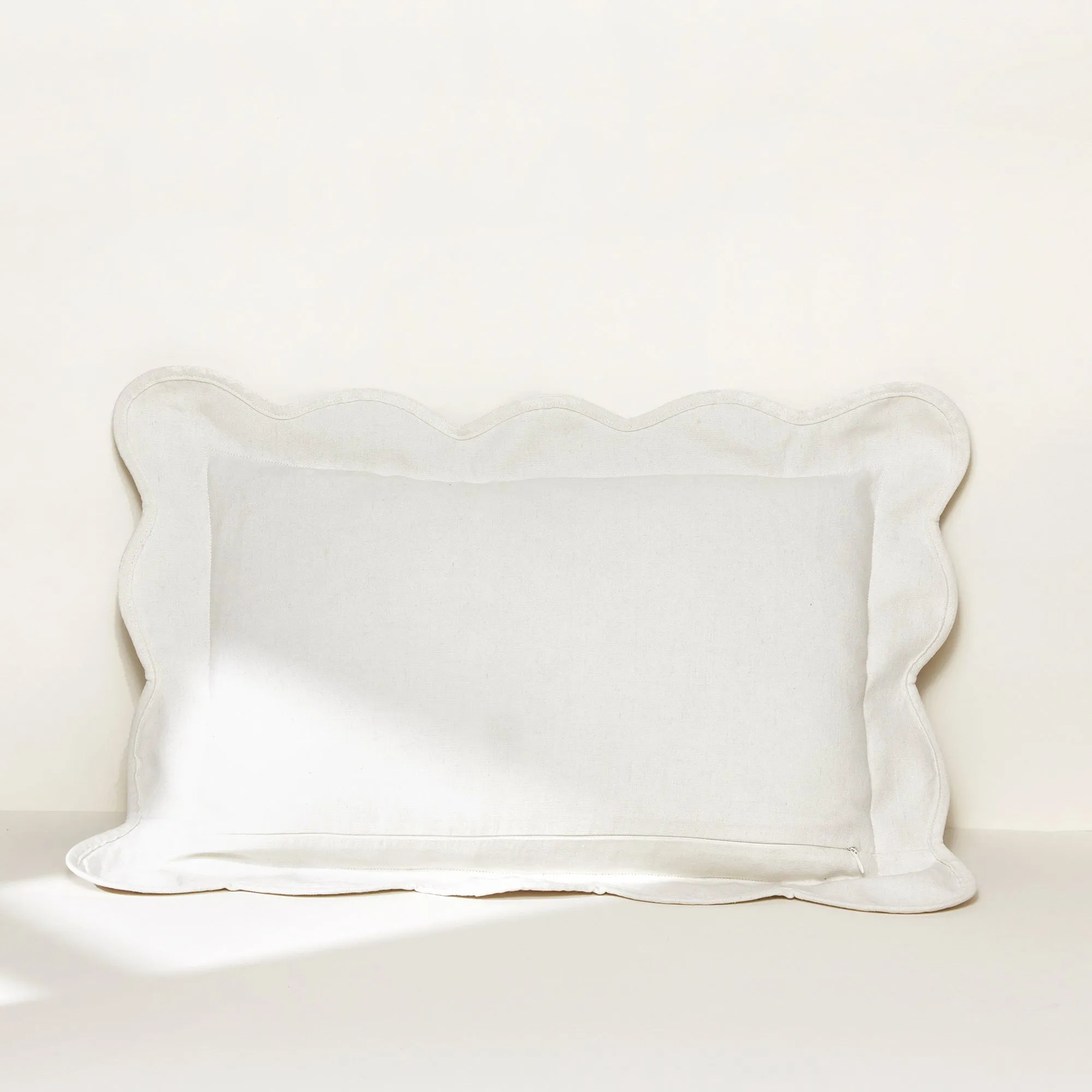 Coastal Chic Scalloped Edge Throw Pillow Cover