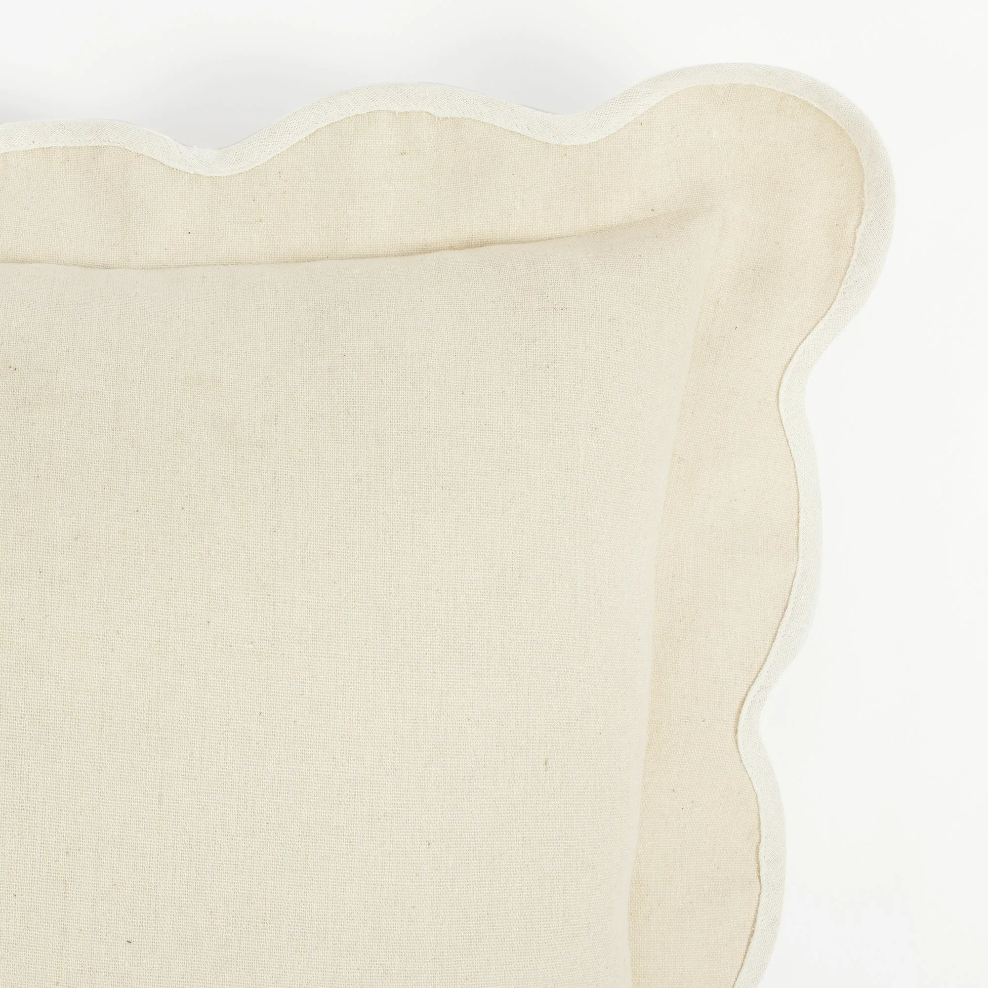Coastal Chic Scalloped Edge Throw Pillow Cover
