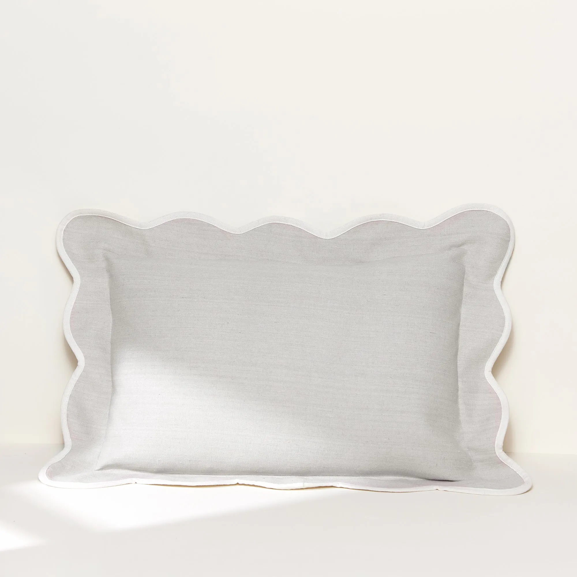Coastal Chic Scalloped Edge Throw Pillow Cover