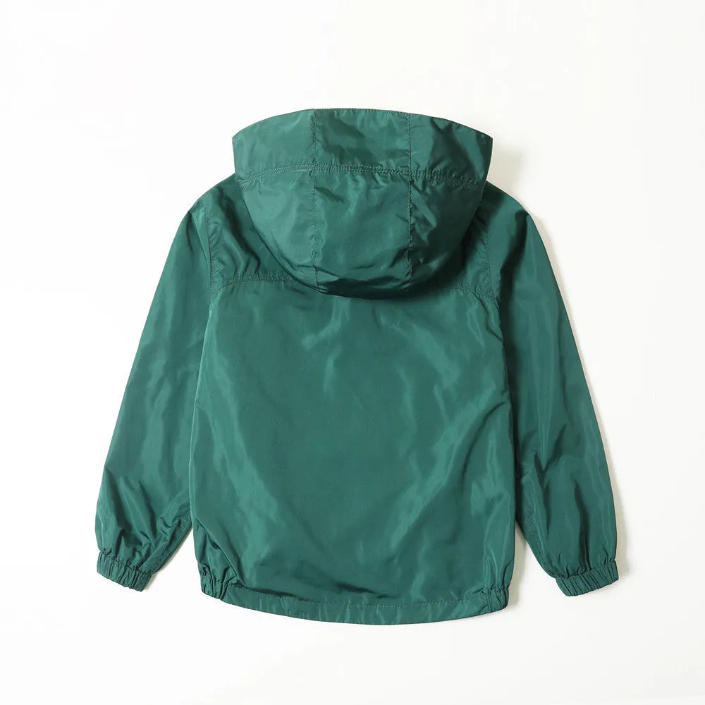 Coat Jacket Autumn New Medium And Big Kids Hood