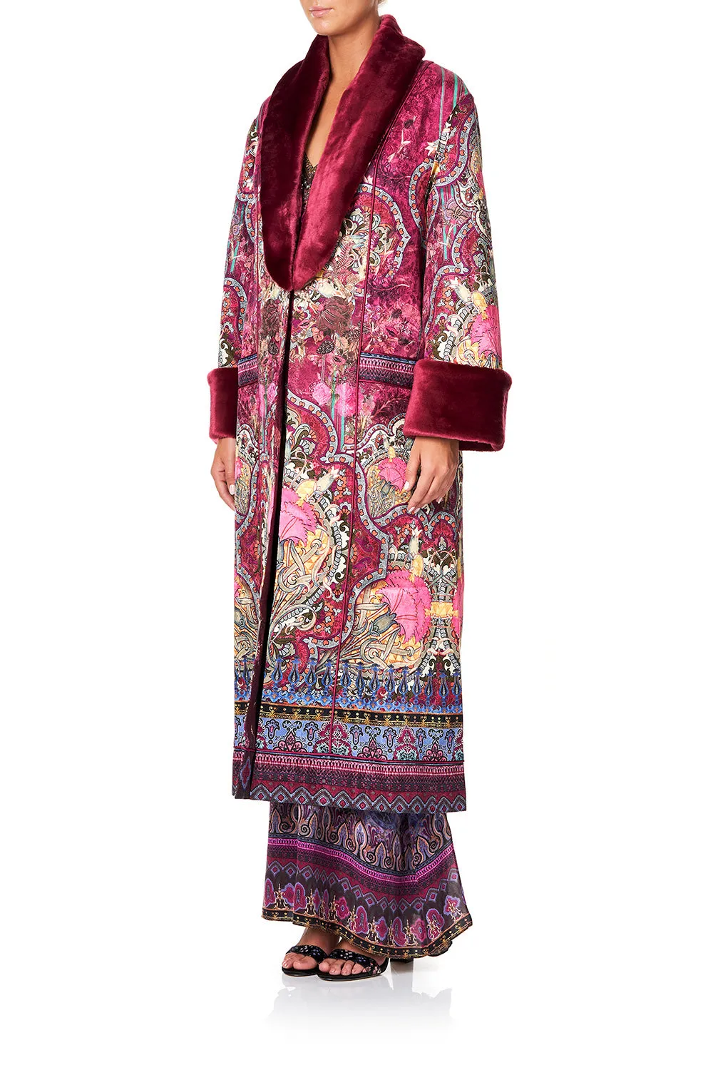 COAT WITH FUR TRIM AND BELT DAUGHTER'S DESTINY