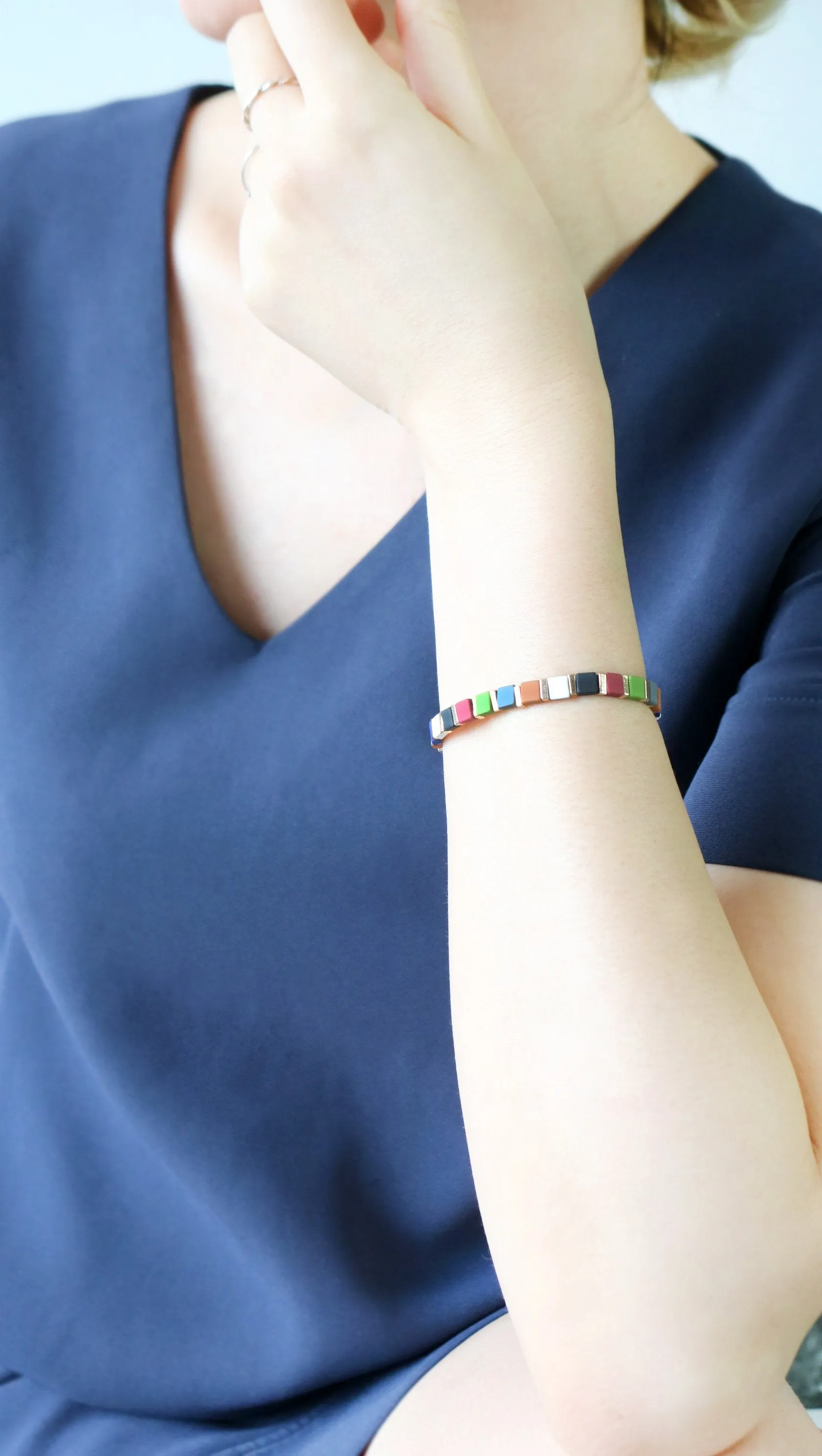 Color Block Stretchable Bracelet