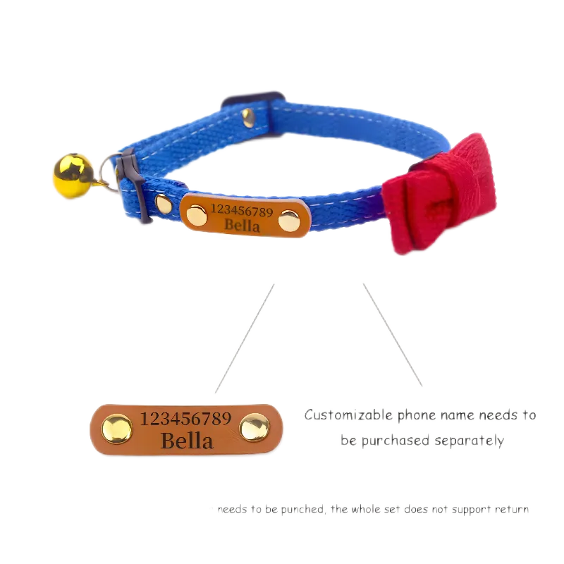Colorful Canvas Cat Collar Bowtie