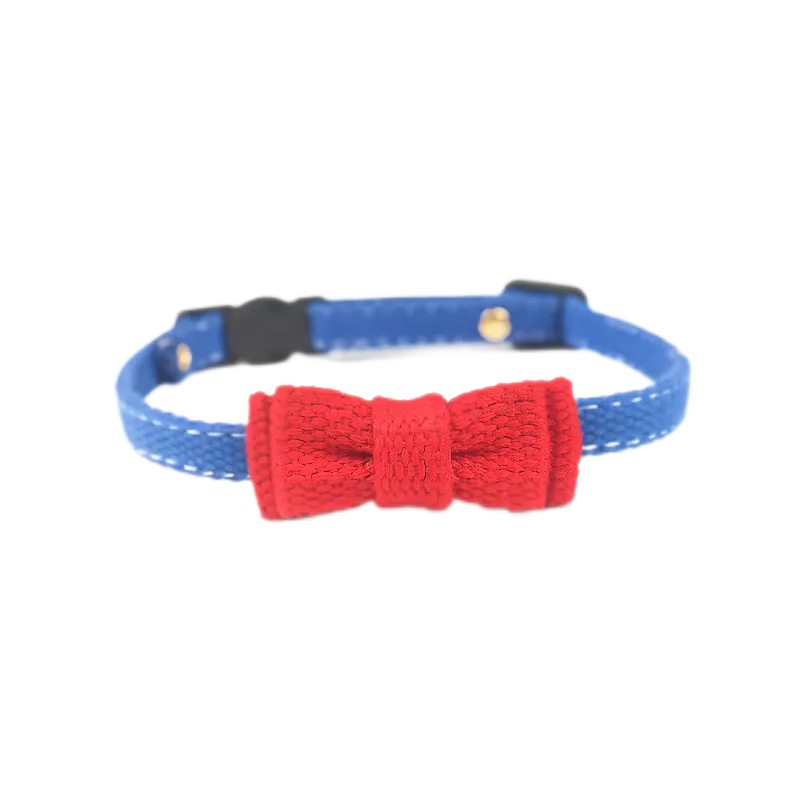 Colorful Canvas Cat Collar Bowtie