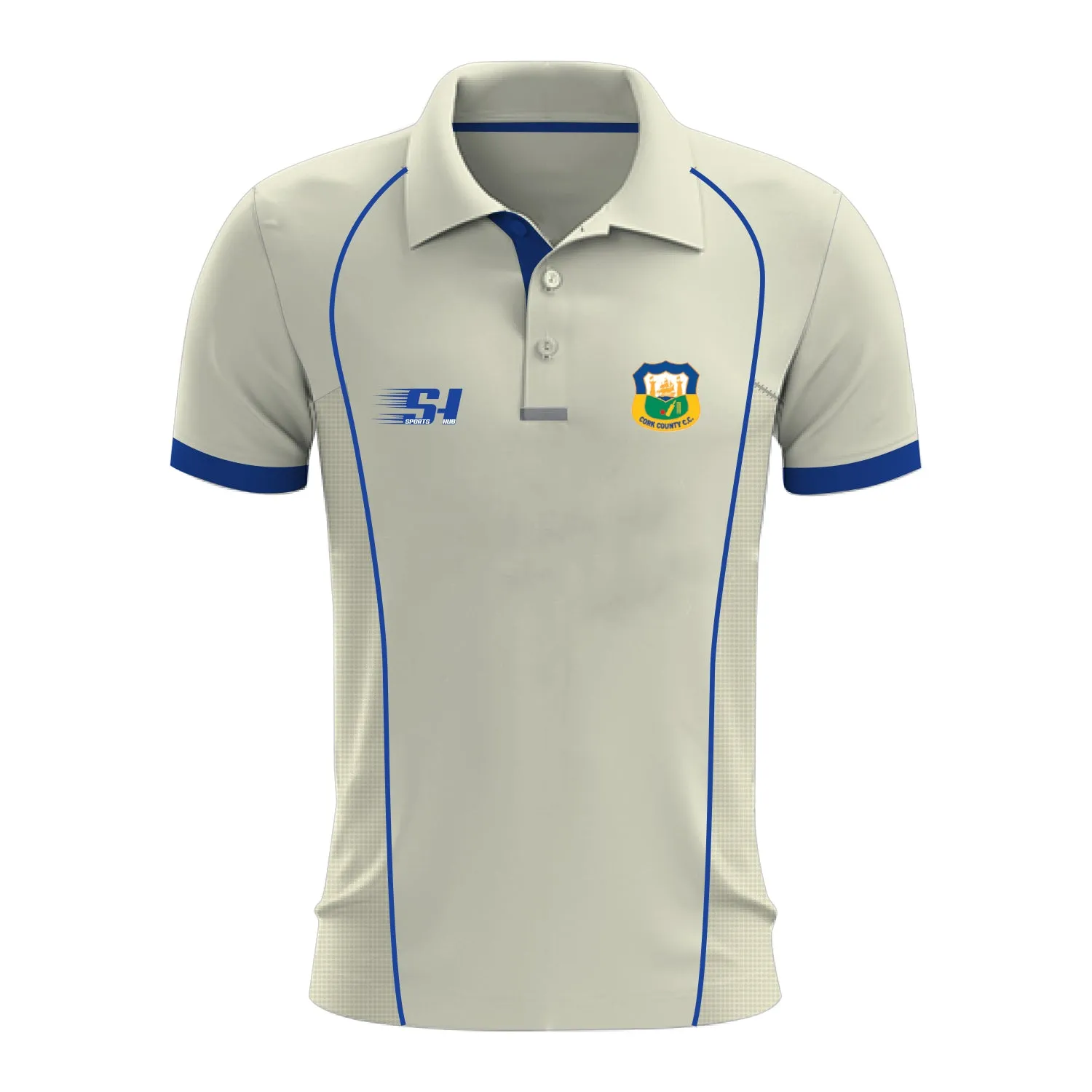 Cork County Cricket Club Playing Shirt White Half Sleeve