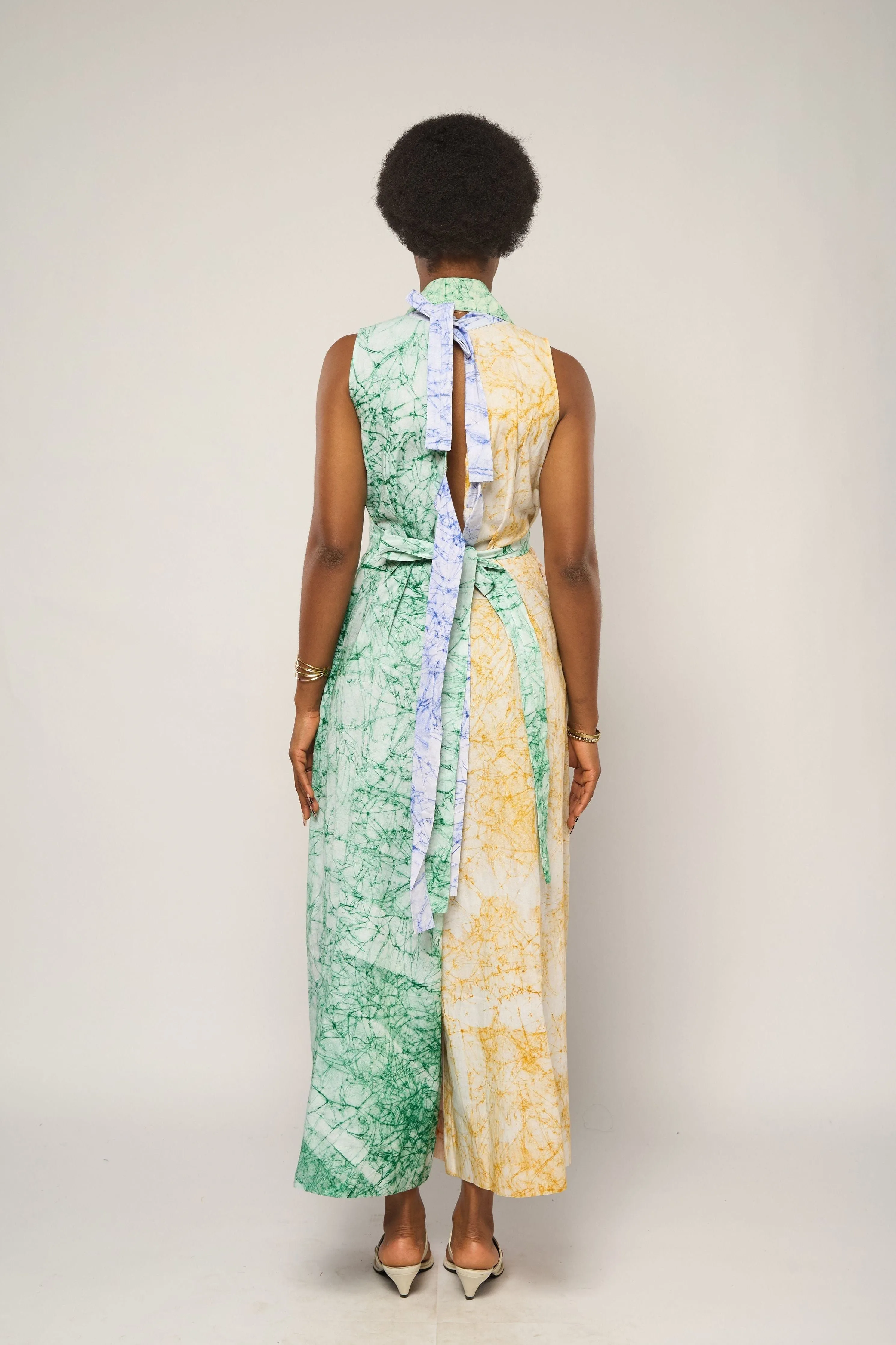 CRACKLE MULTICOLOR JUMPSUIT WITH BIB