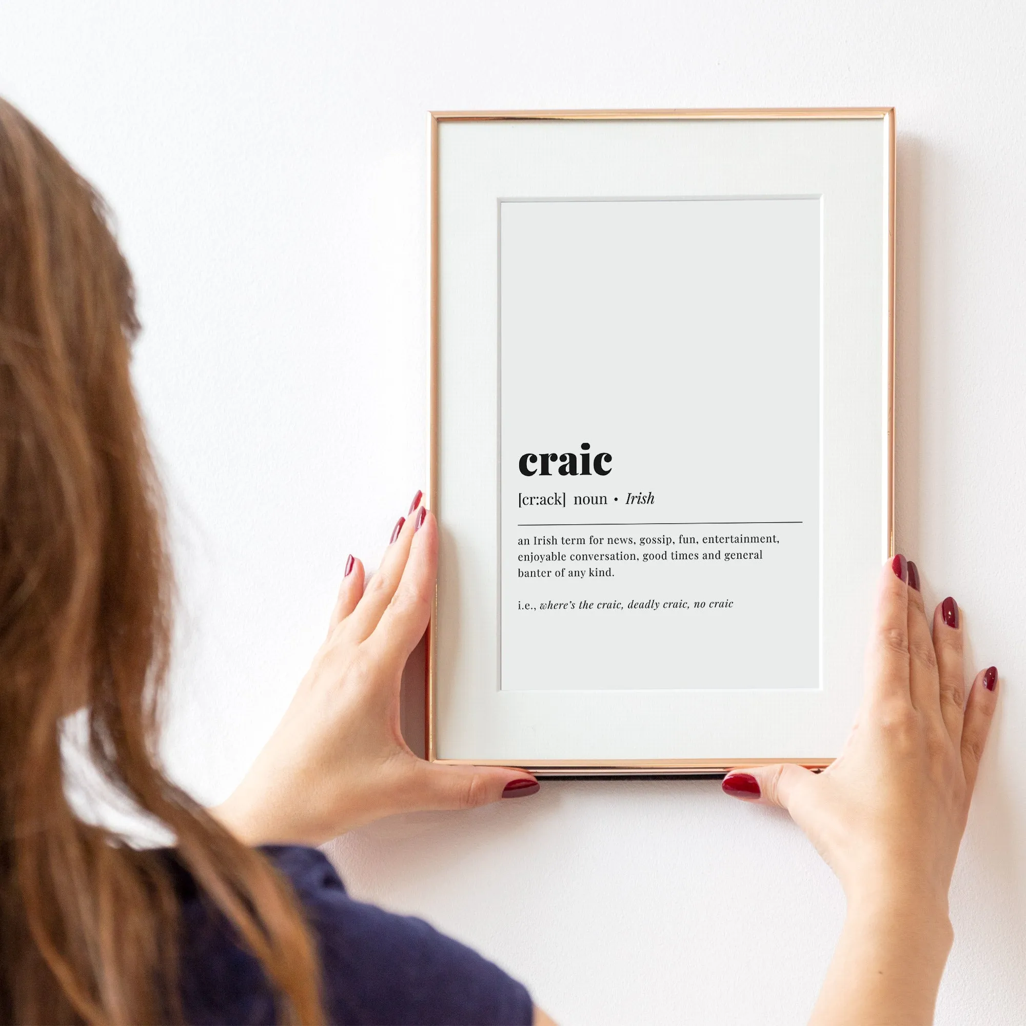Craic Irish Definition Print Instant Download